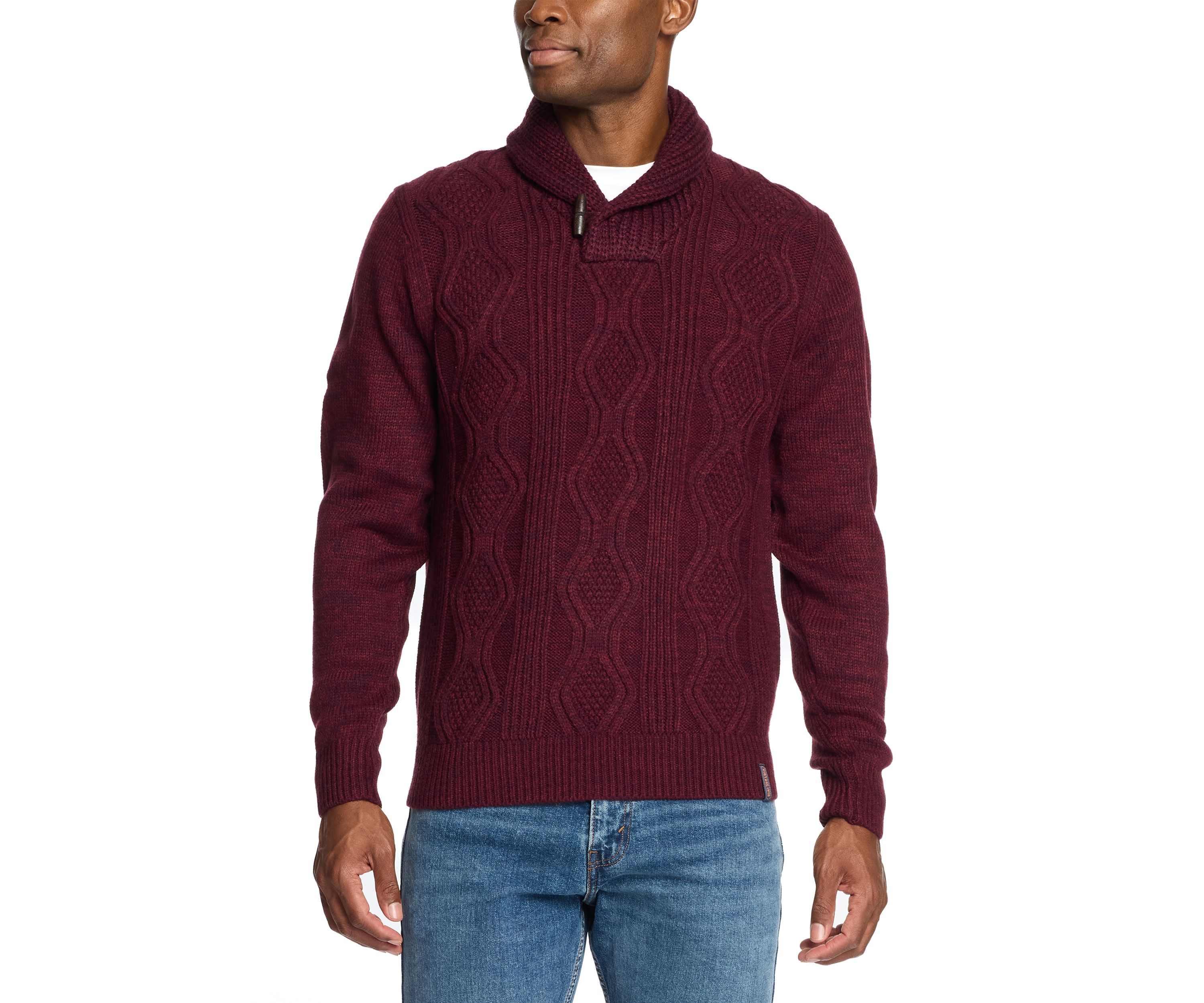 Mens Fisherman Shawl Sweater
