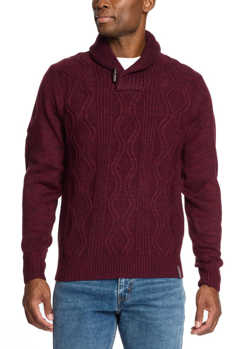 Mens Fisherman Shawl Sweater