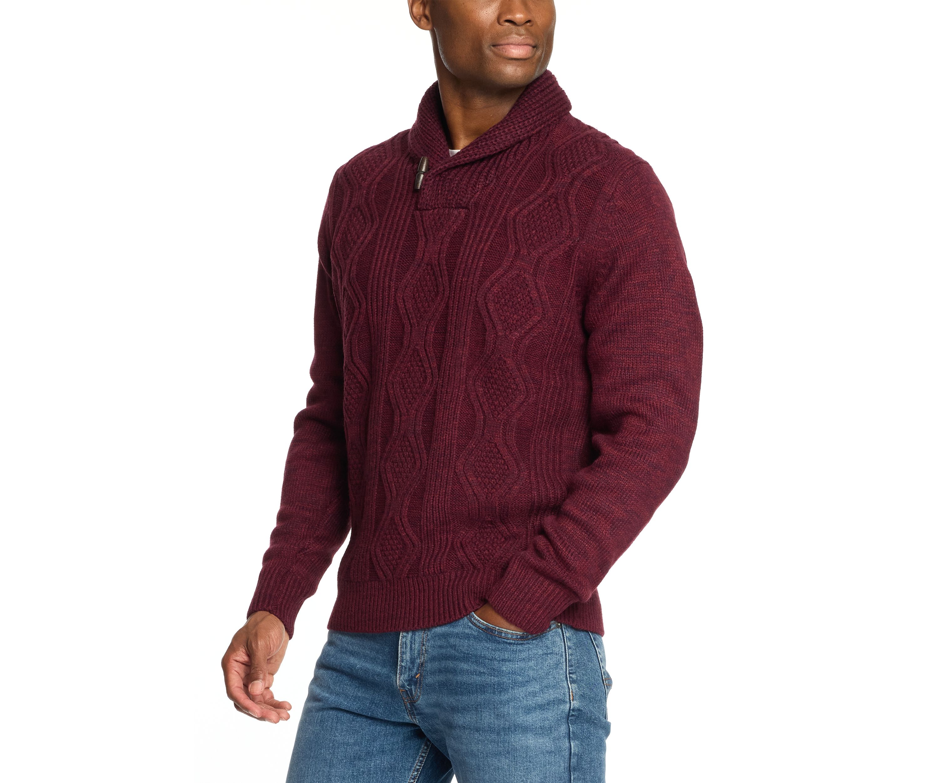 Mens Fisherman Shawl Sweater