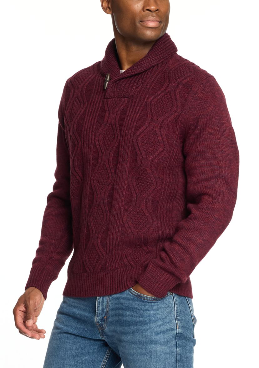 Mens Fisherman Shawl Sweater