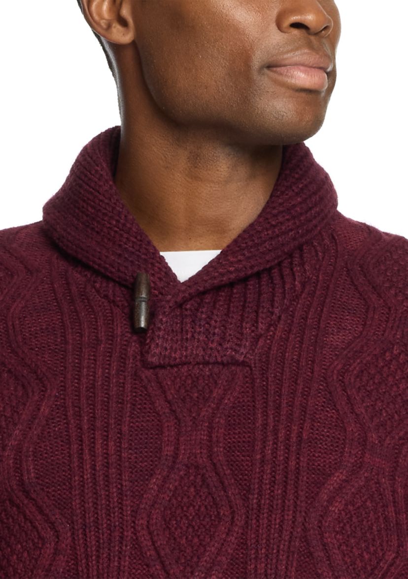 Mens Fisherman Shawl Sweater