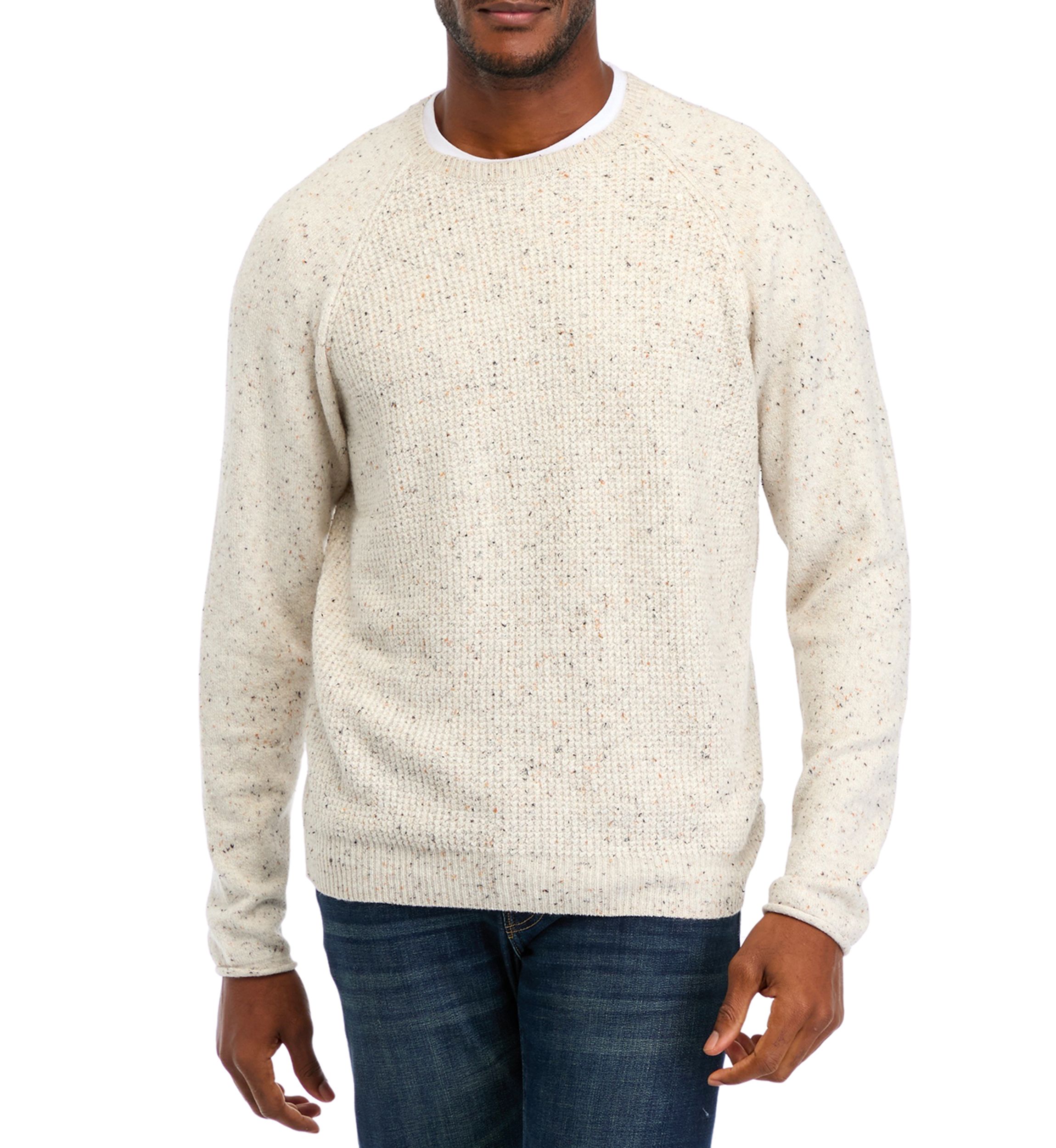 Mens Donegal Waffle Knit Sweater 