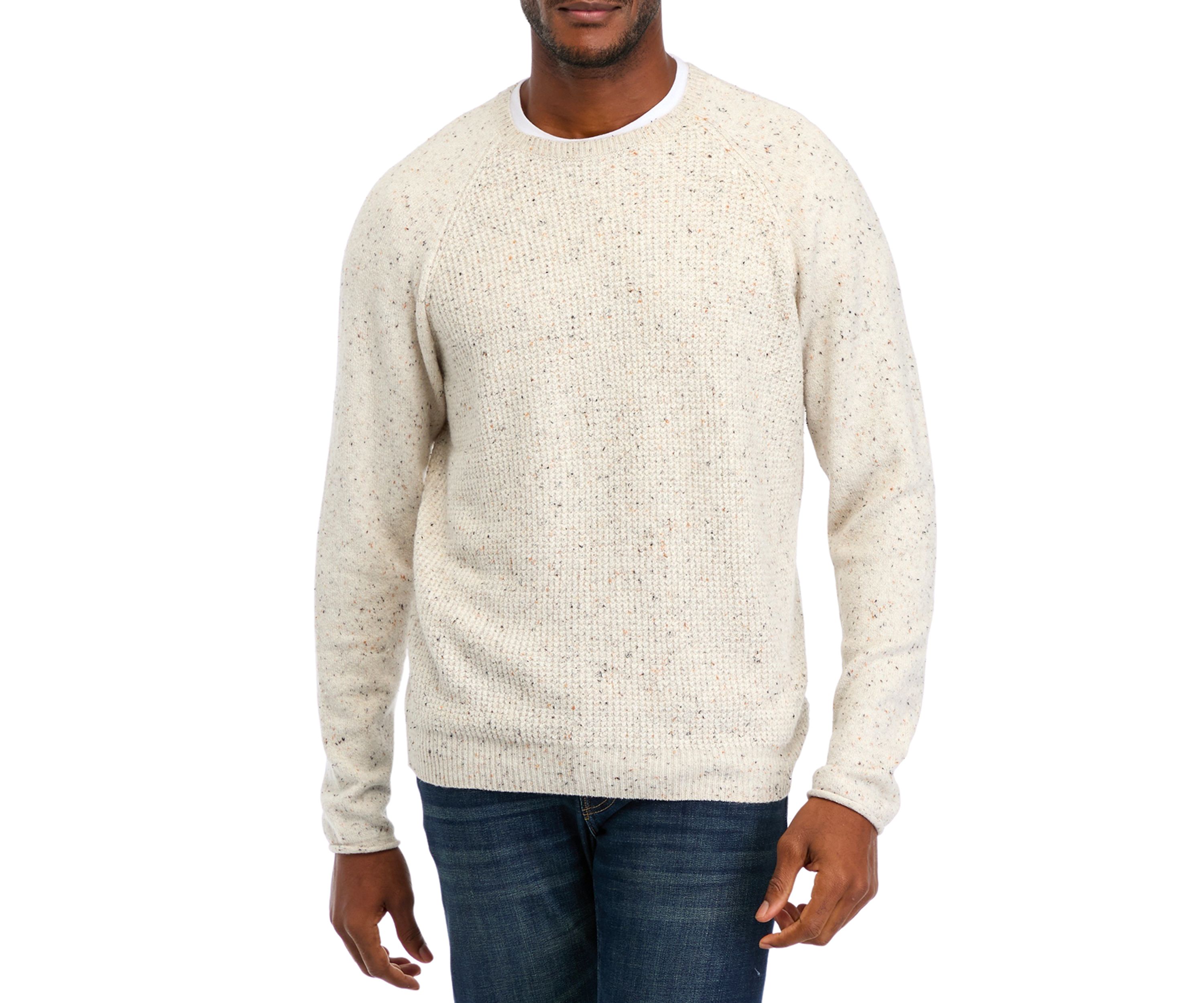 Mens Donegal Waffle Knit Sweater 
