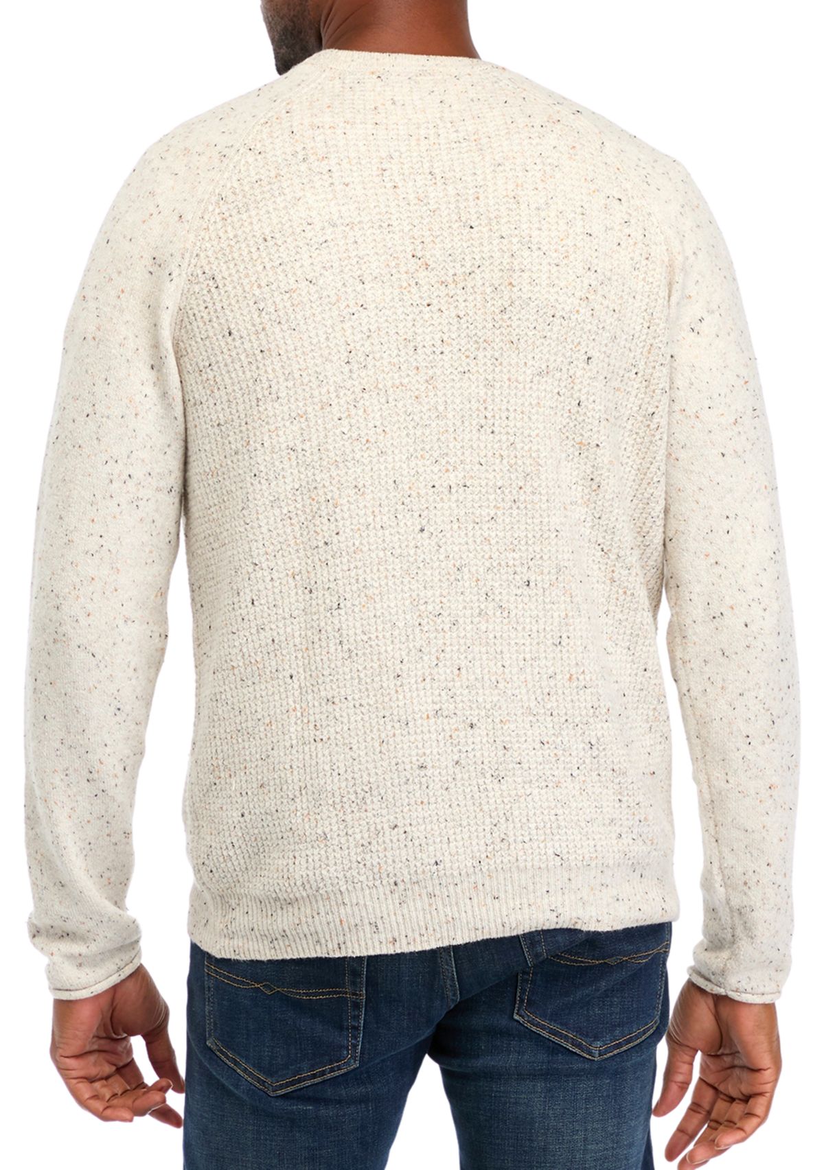 Mens Donegal Waffle Knit Sweater 