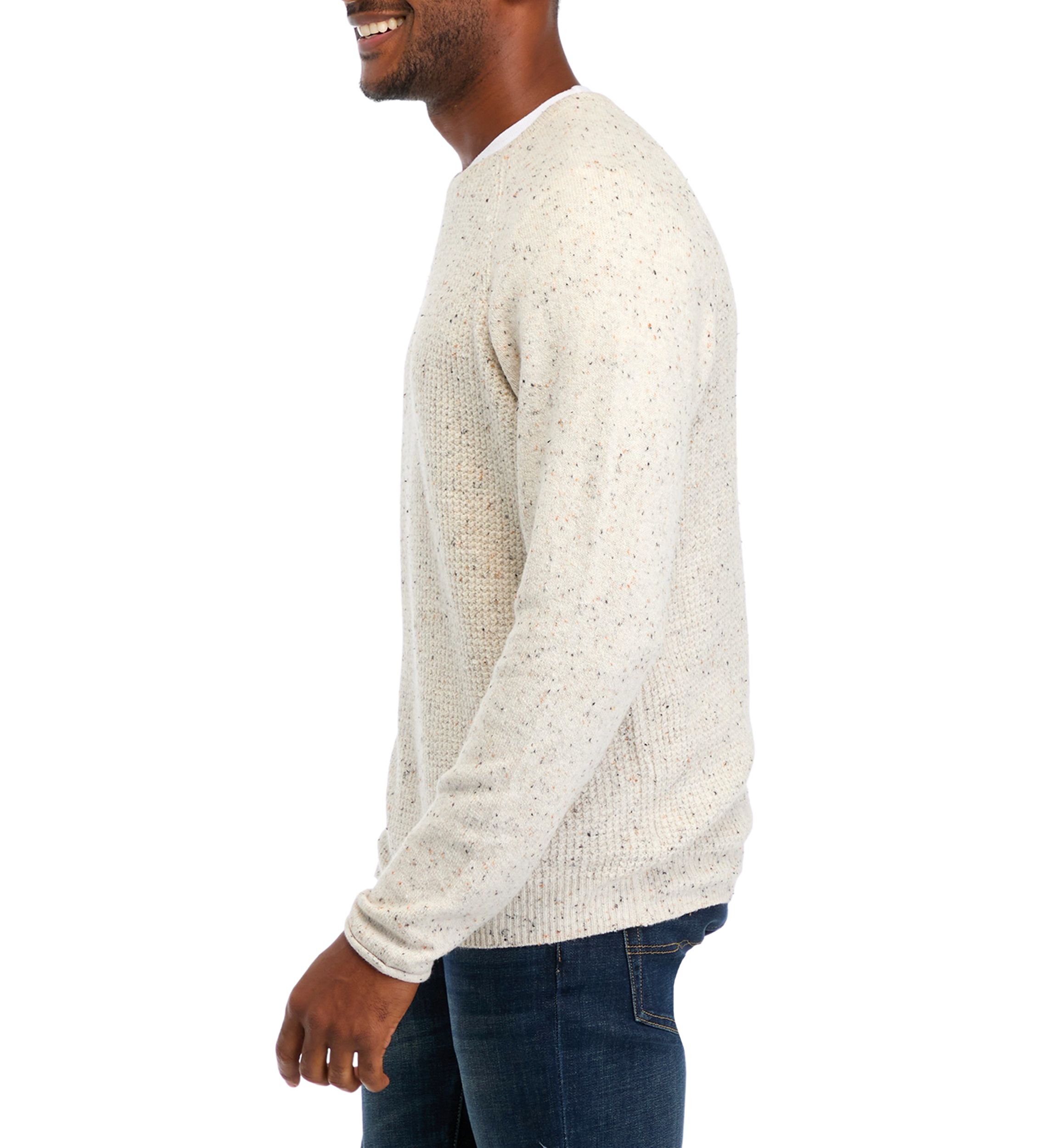 Mens Donegal Waffle Knit Sweater 