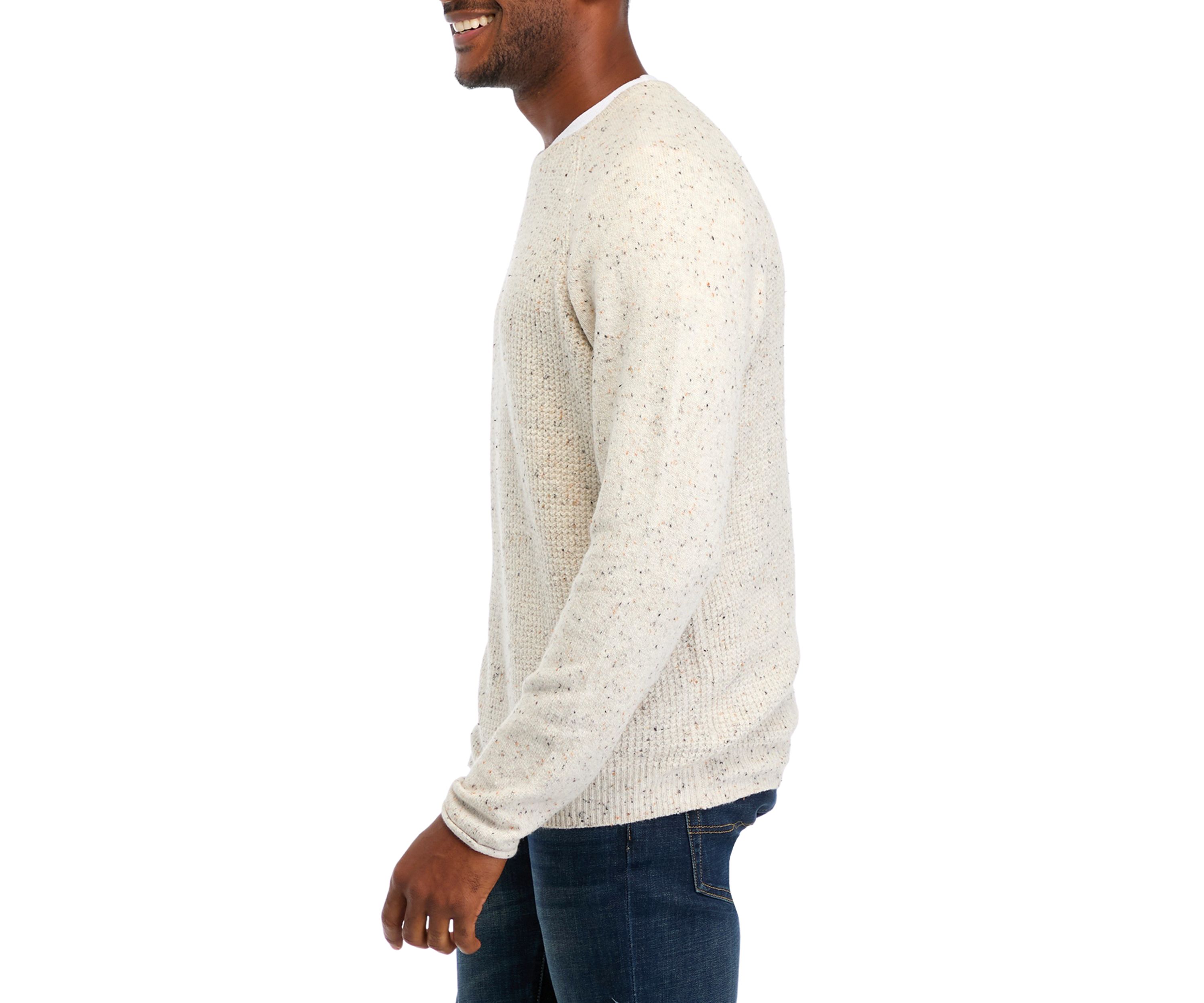 Mens Donegal Waffle Knit Sweater 