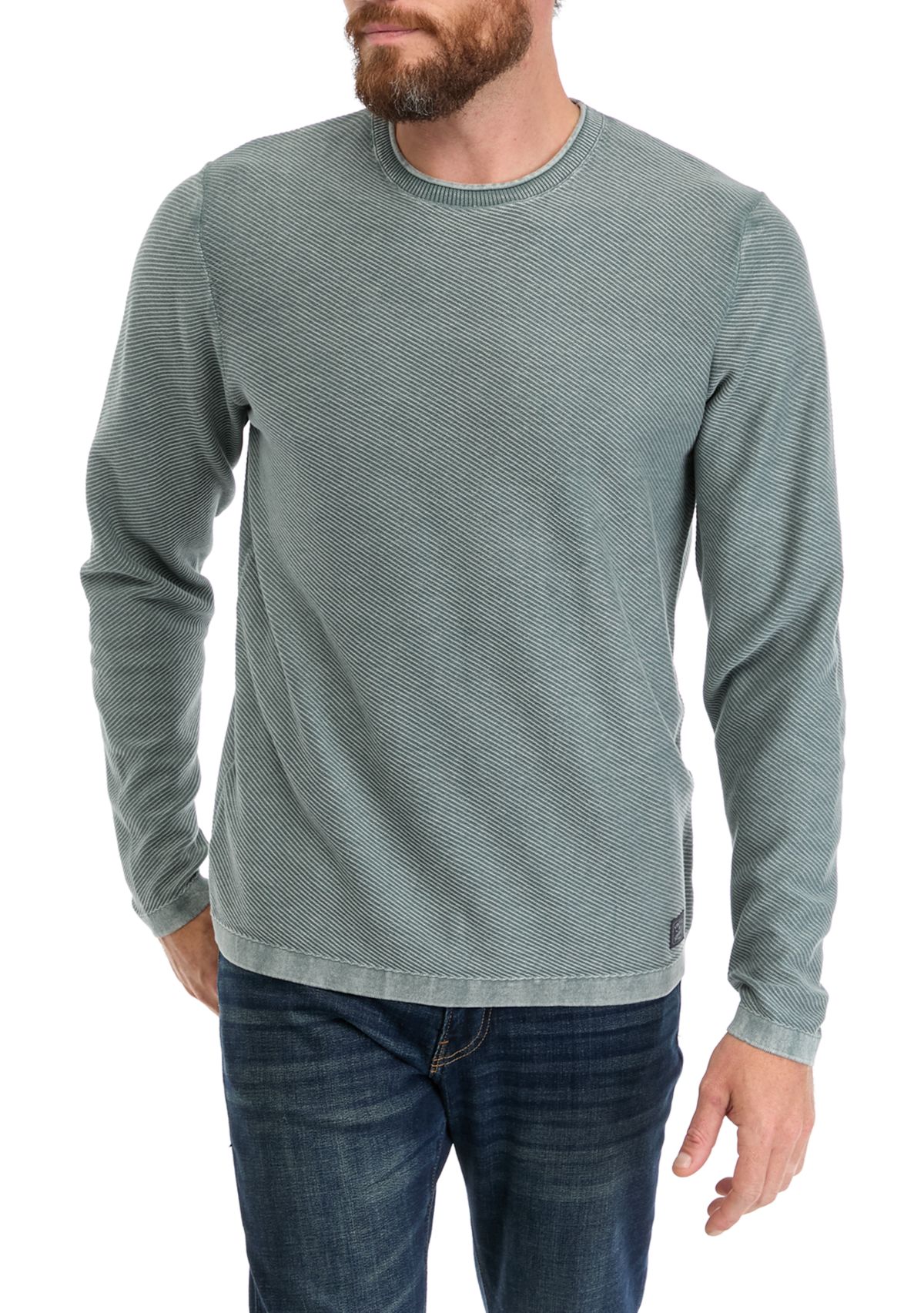 Mens Twill Roll Neck Stonewash Sweater