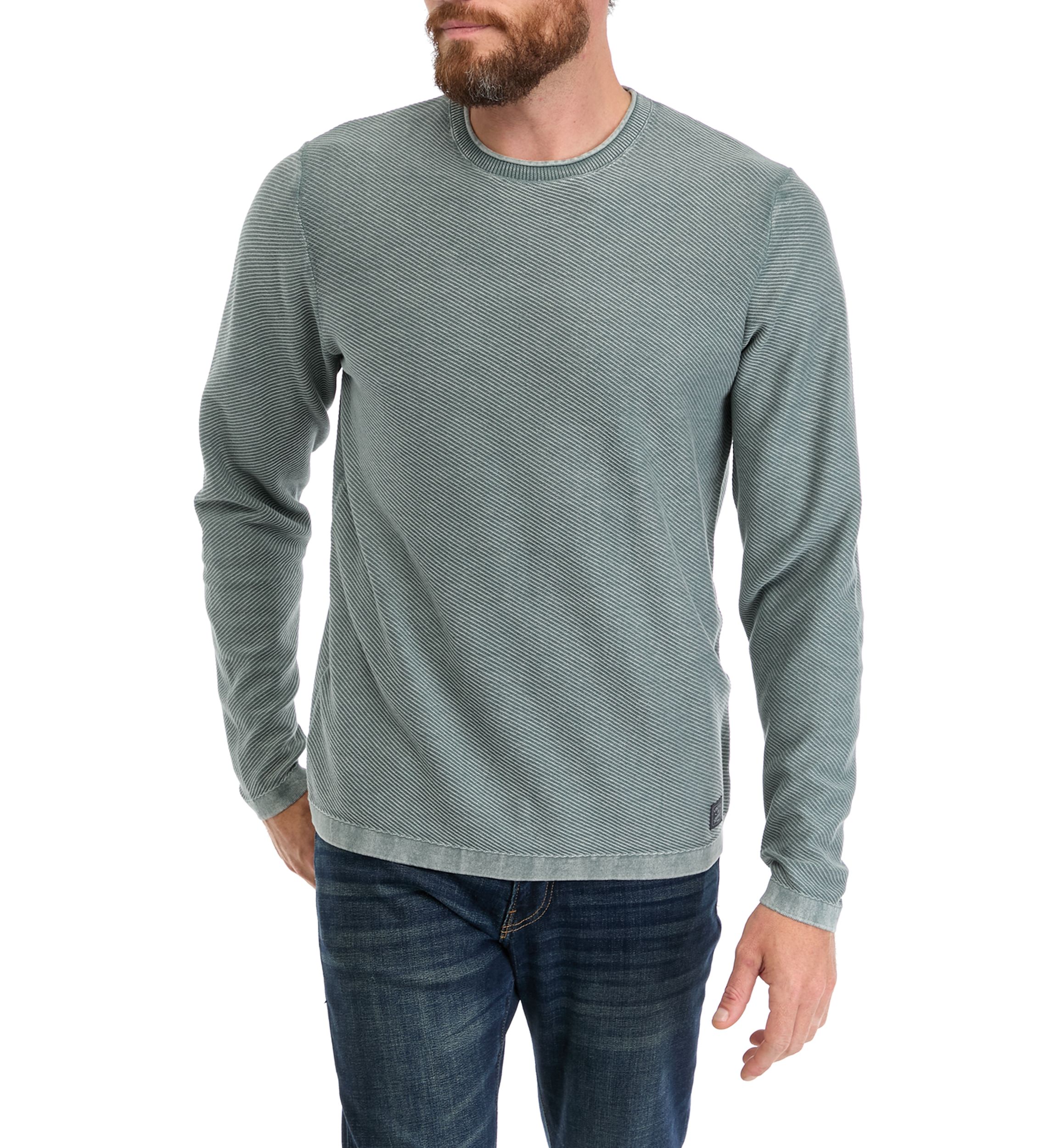Mens Twill Roll Neck Stonewash Sweater