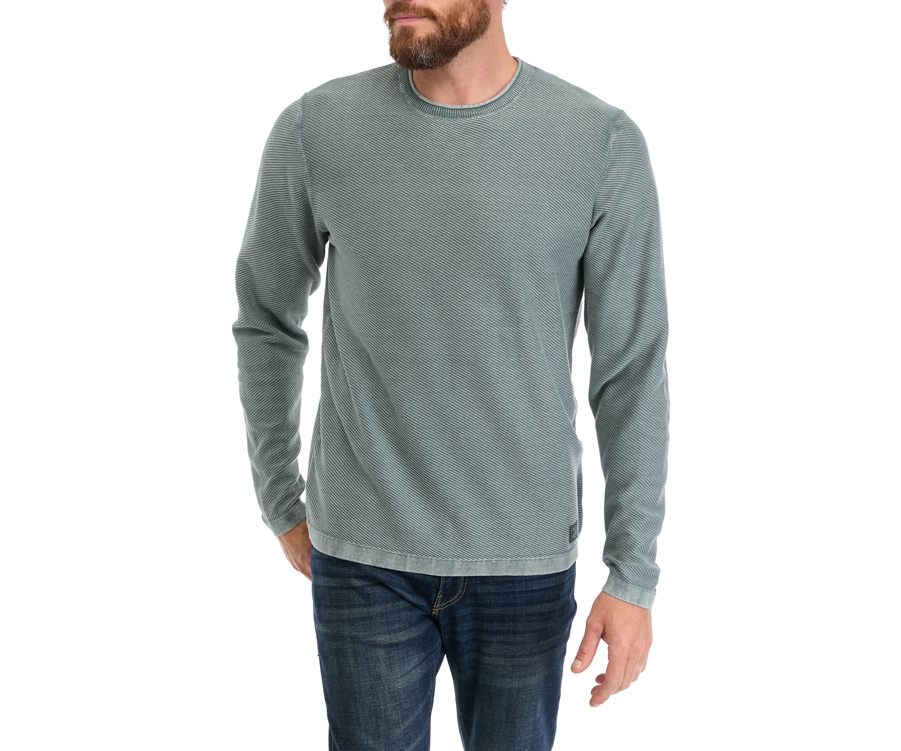 Mens Twill Roll Neck Stonewash Sweater