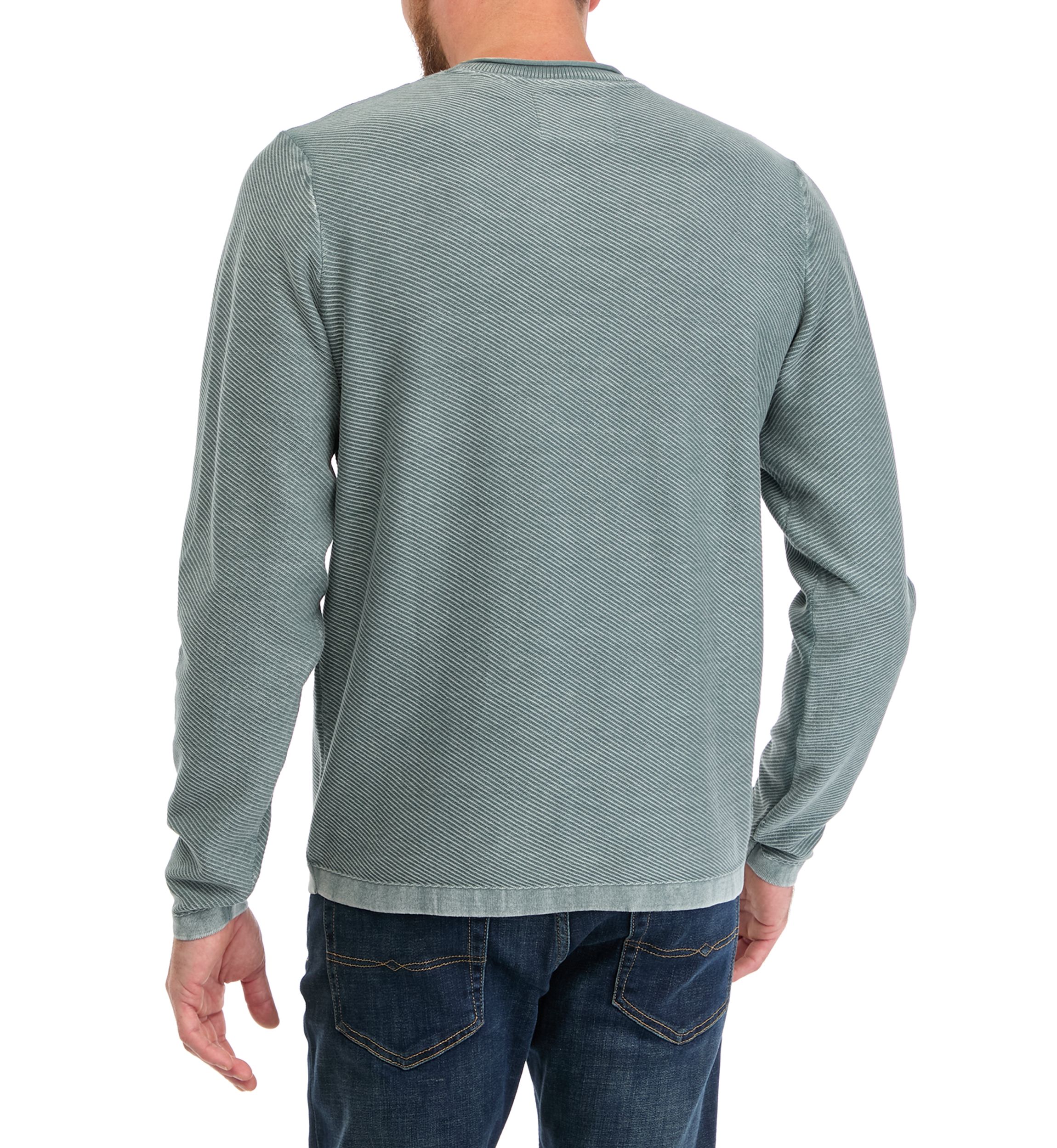 Mens Twill Roll Neck Stonewash Sweater