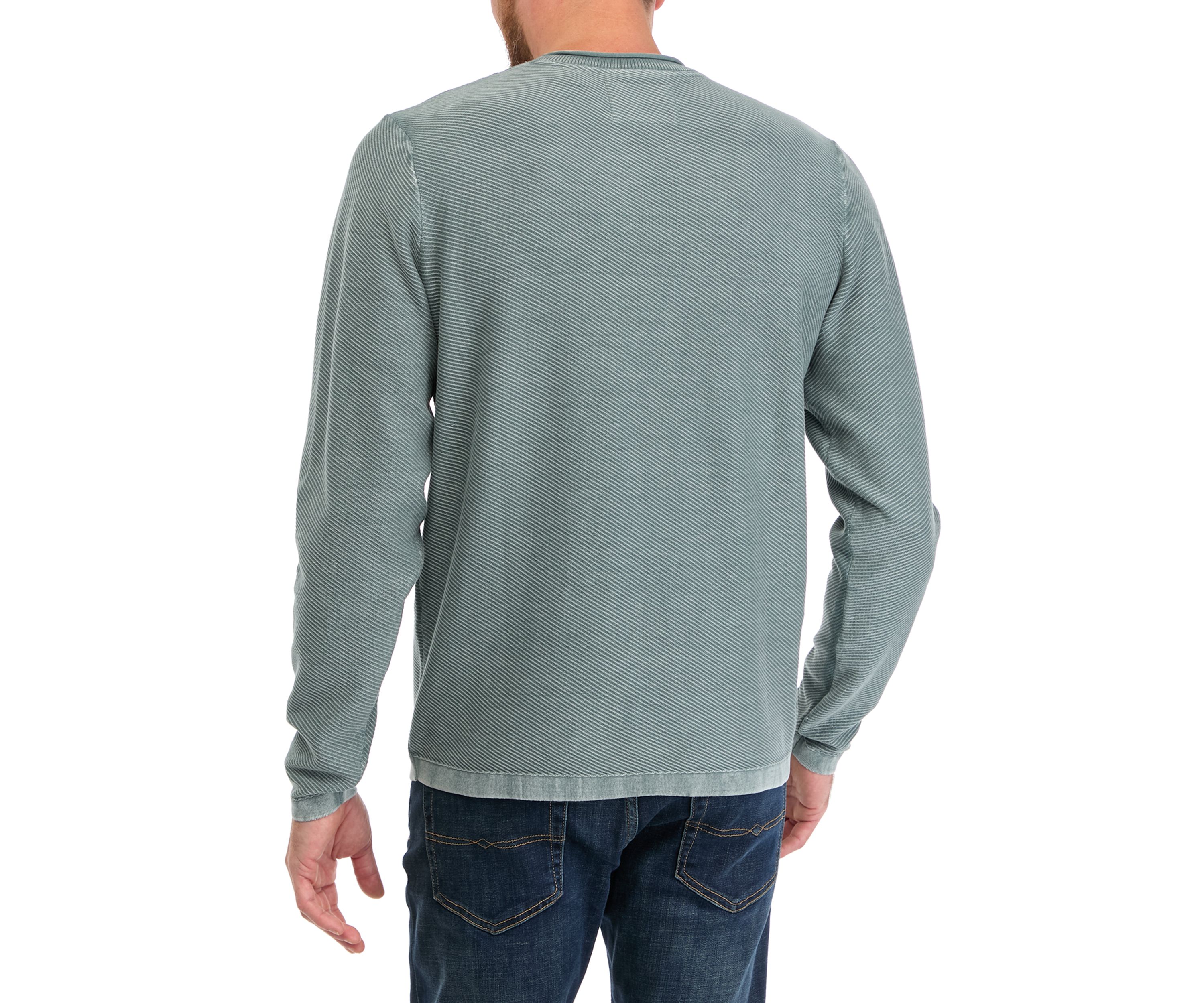 Mens Twill Roll Neck Stonewash Sweater