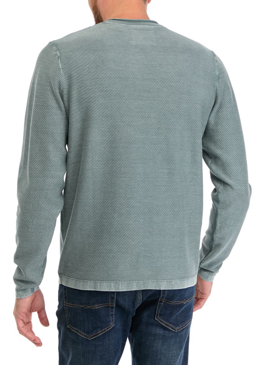 Mens Twill Roll Neck Stonewash Sweater