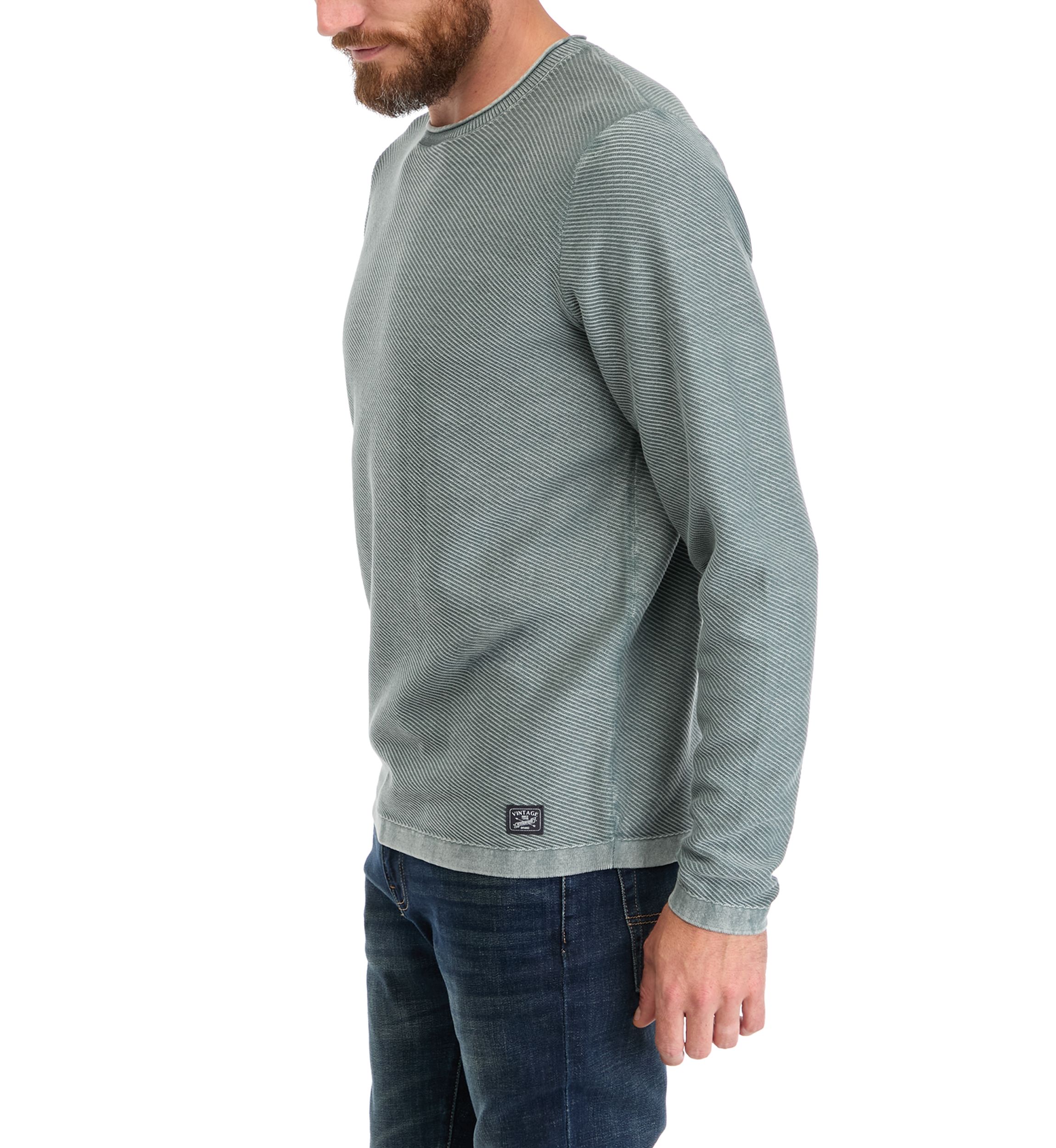 Mens Twill Roll Neck Stonewash Sweater