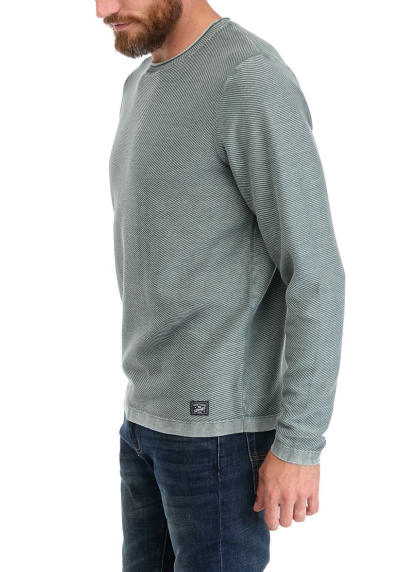 Mens Twill Roll Neck Stonewash Sweater