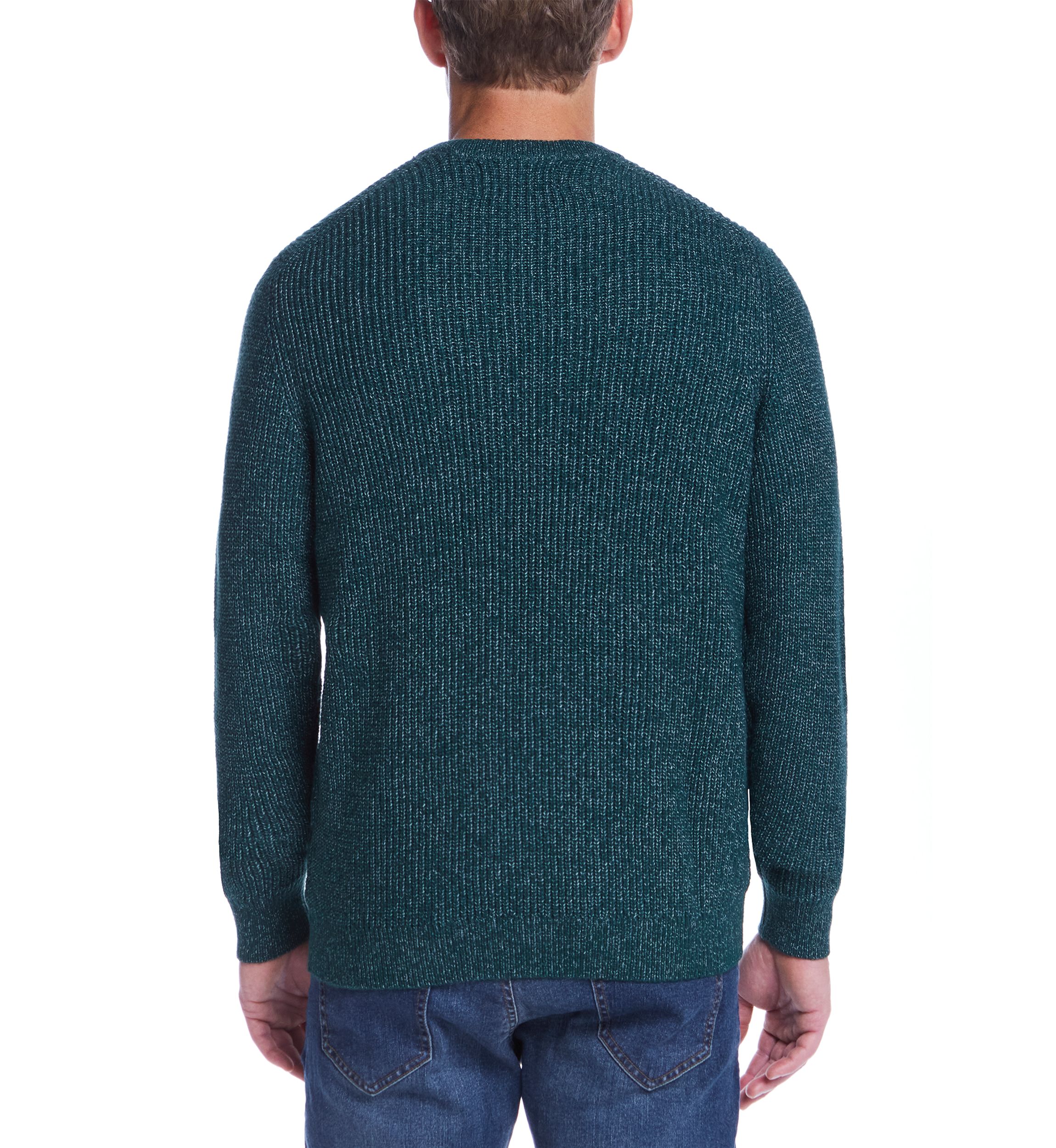 Mens Cardigan Stitch Crew Neck Sweater