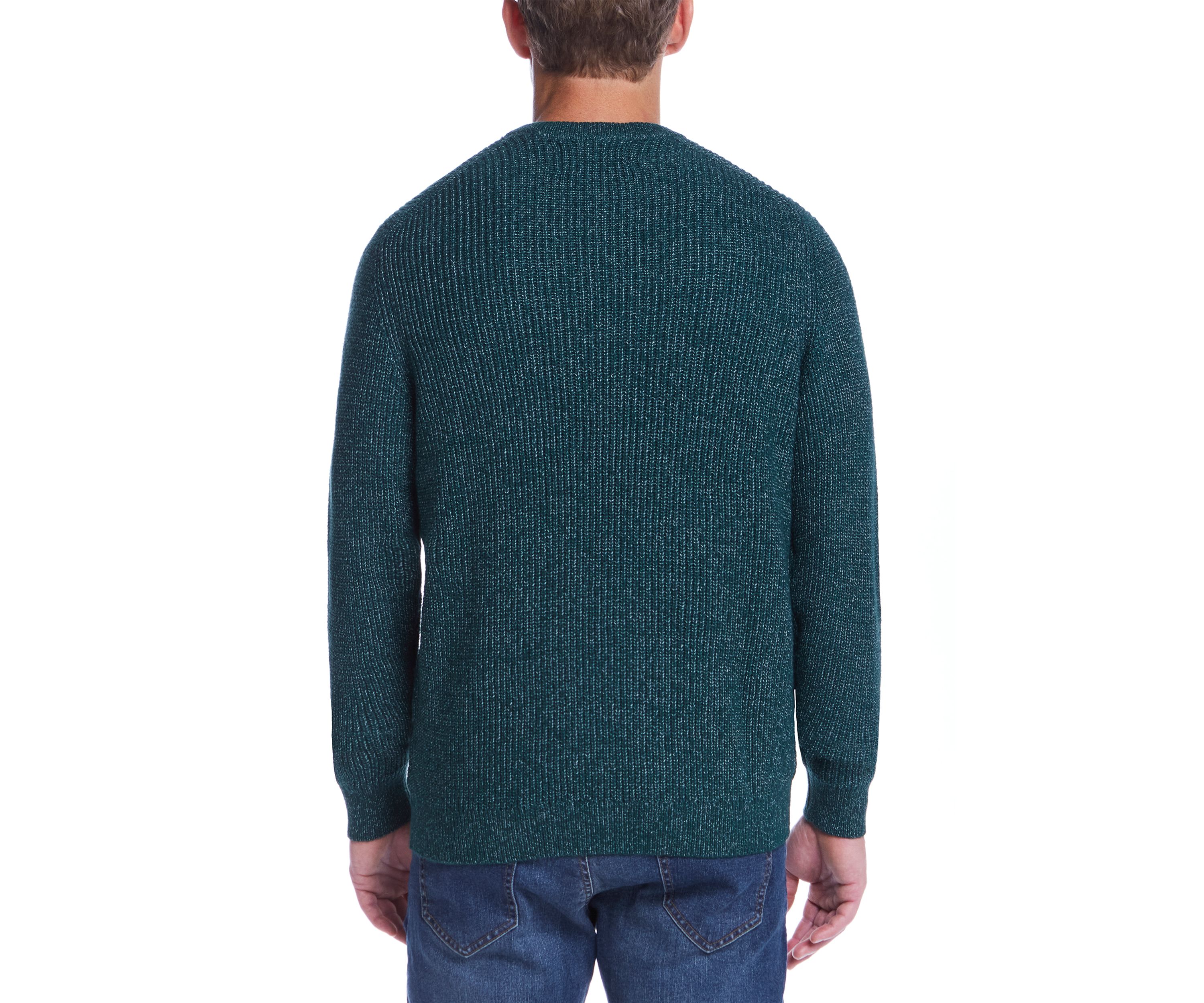Mens Cardigan Stitch Crew Neck Sweater