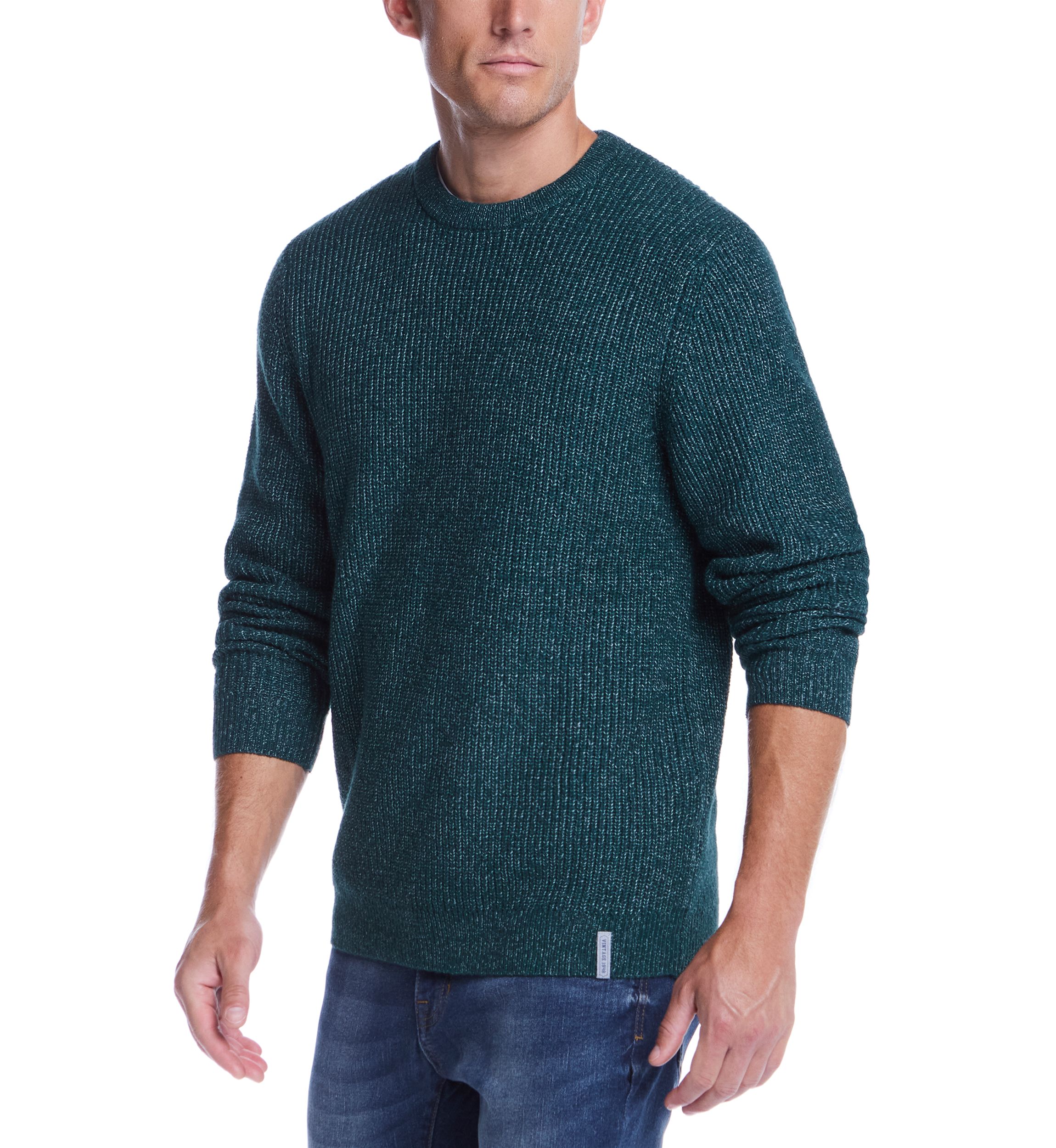 Mens Cardigan Stitch Crew Neck Sweater