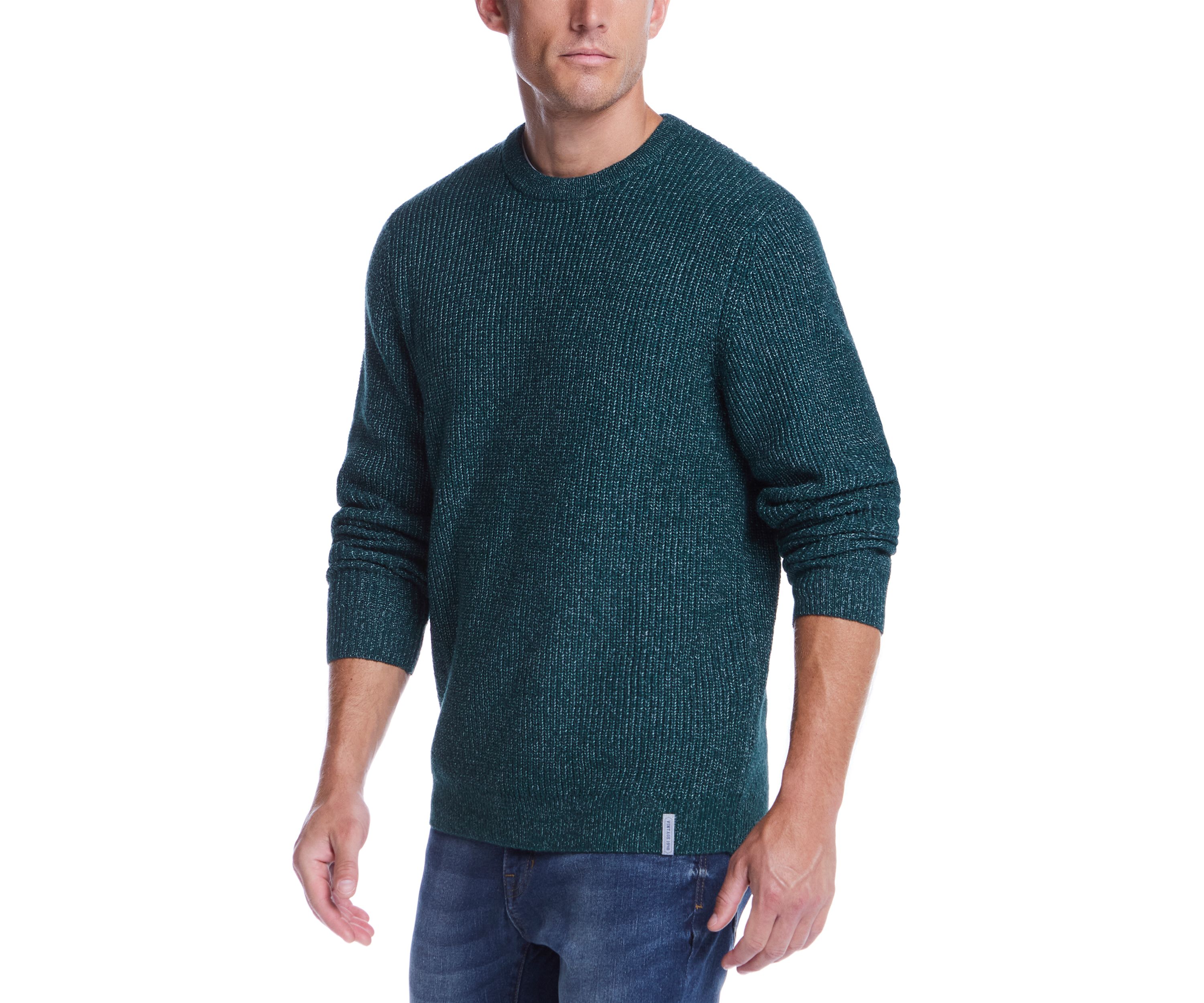 Mens Cardigan Stitch Crew Neck Sweater