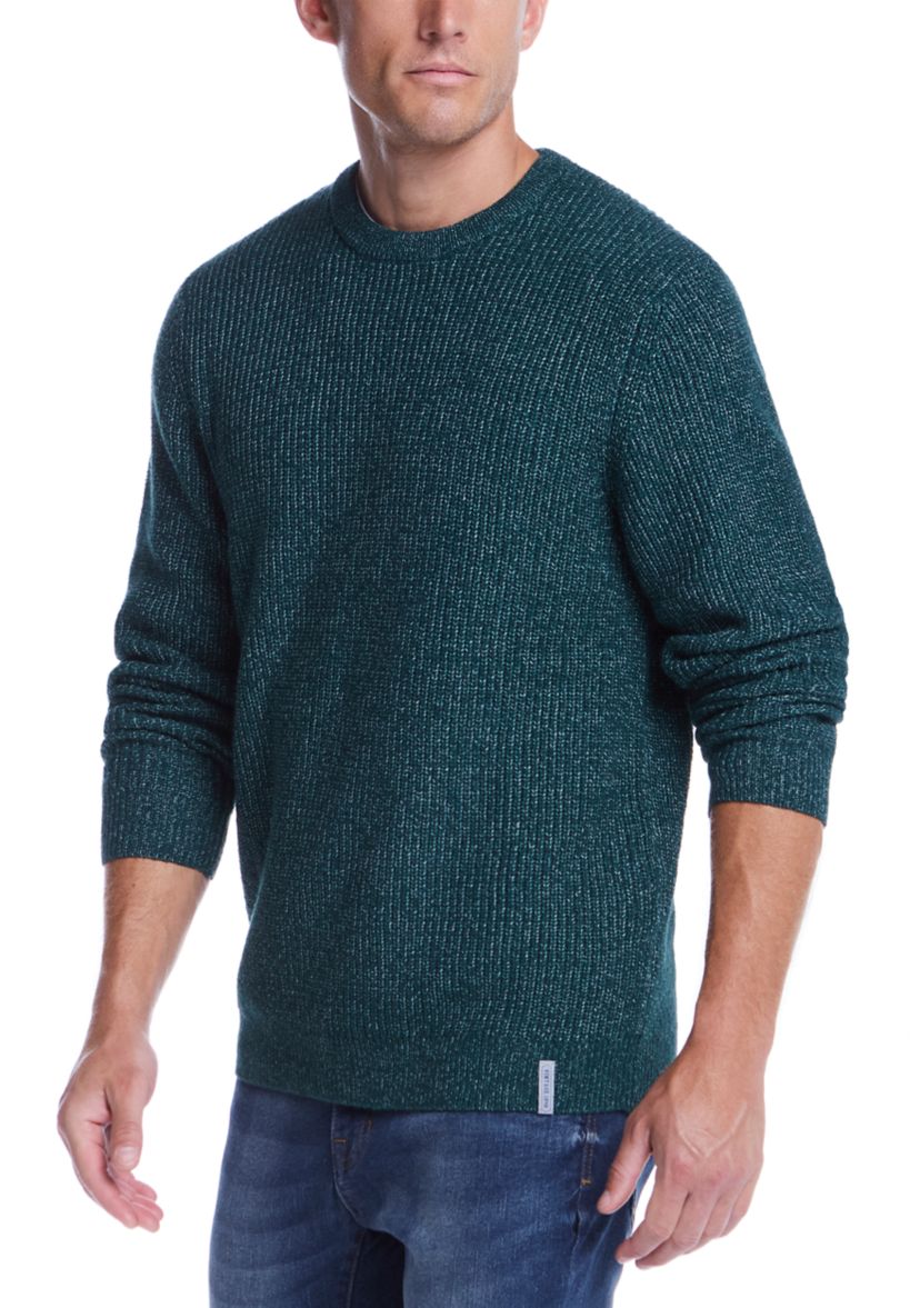 Mens Cardigan Stitch Crew Neck Sweater