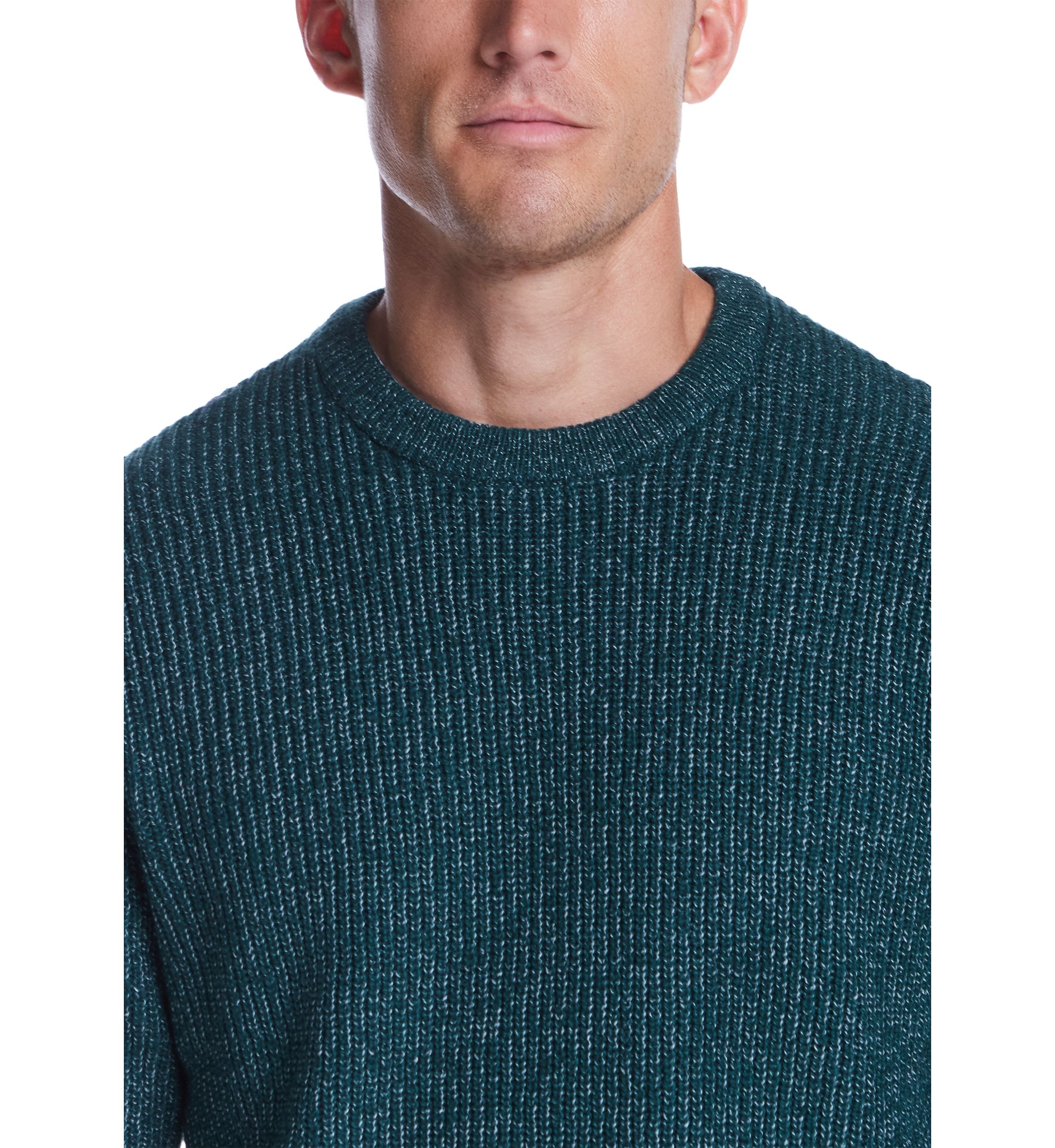 Mens Cardigan Stitch Crew Neck Sweater