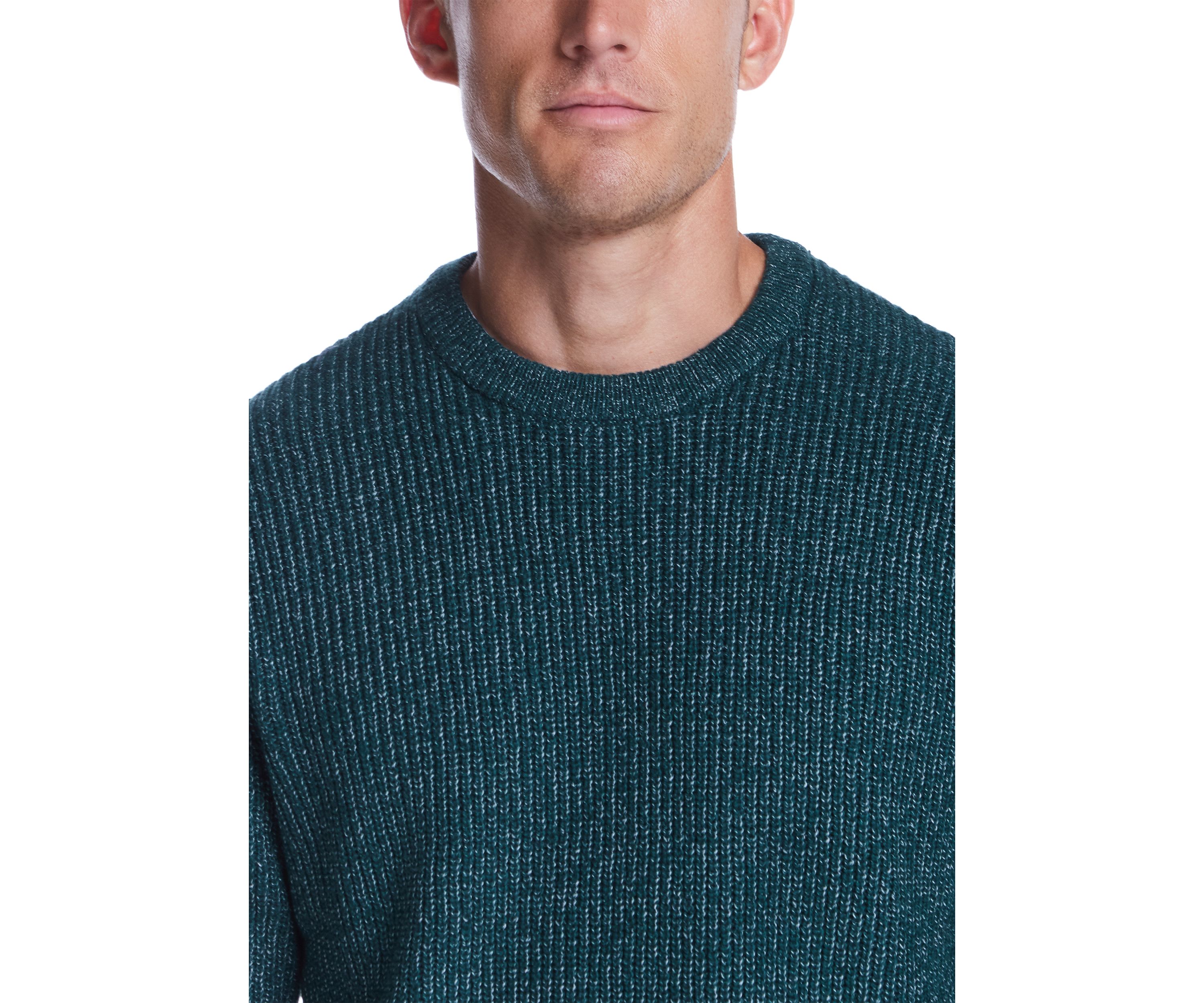 Mens Cardigan Stitch Crew Neck Sweater