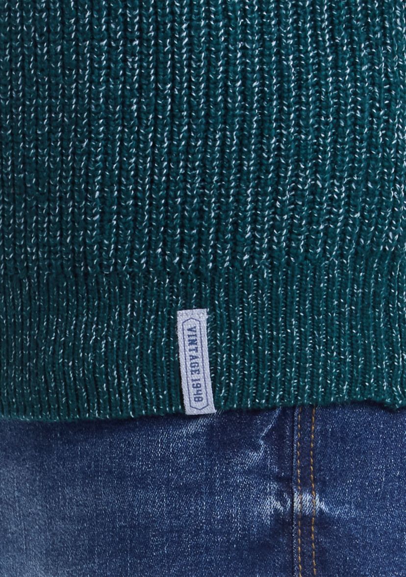 Mens Cardigan Stitch Crew Neck Sweater