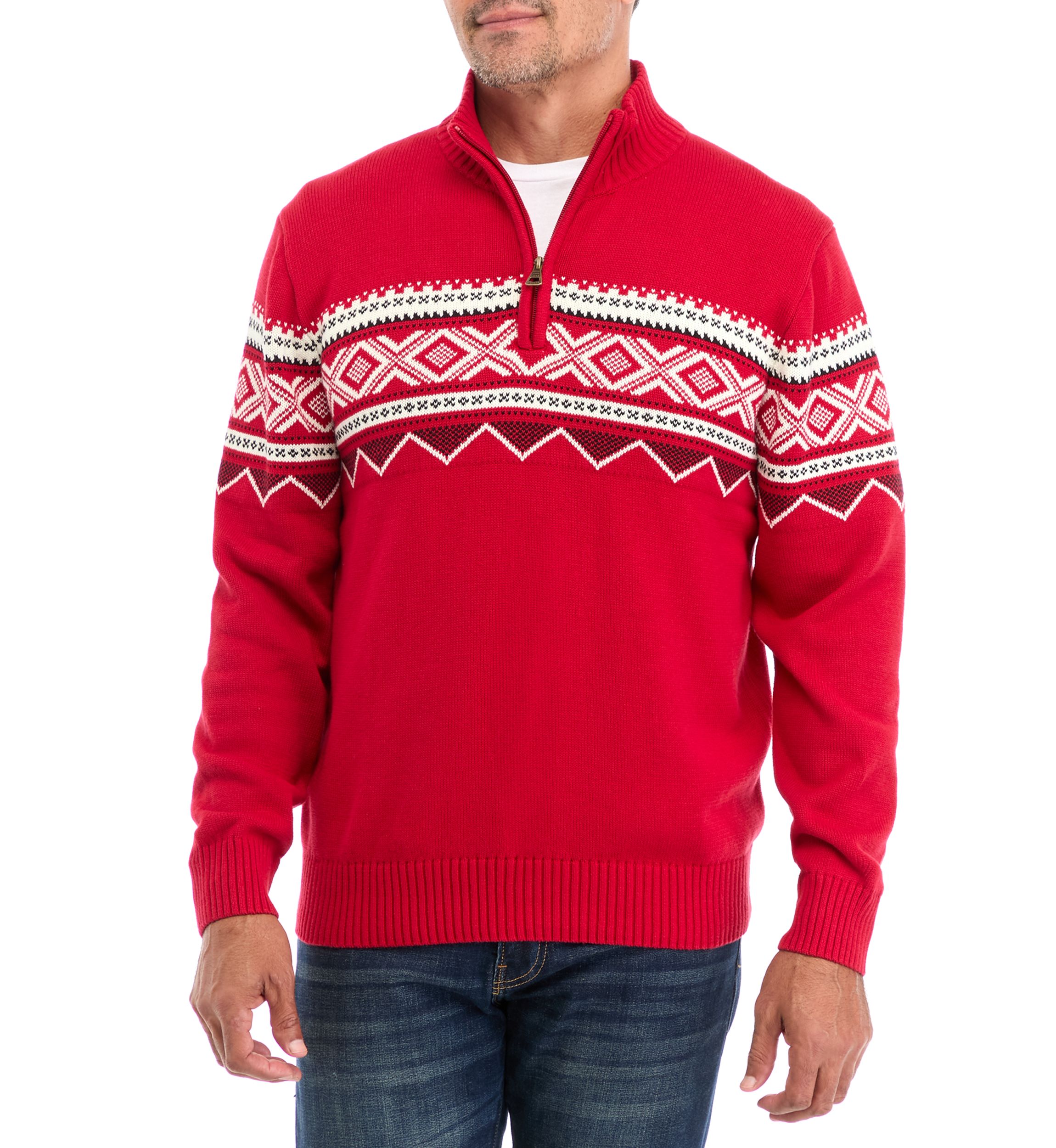 Holiday Nordic Quarter Zip Sweater 