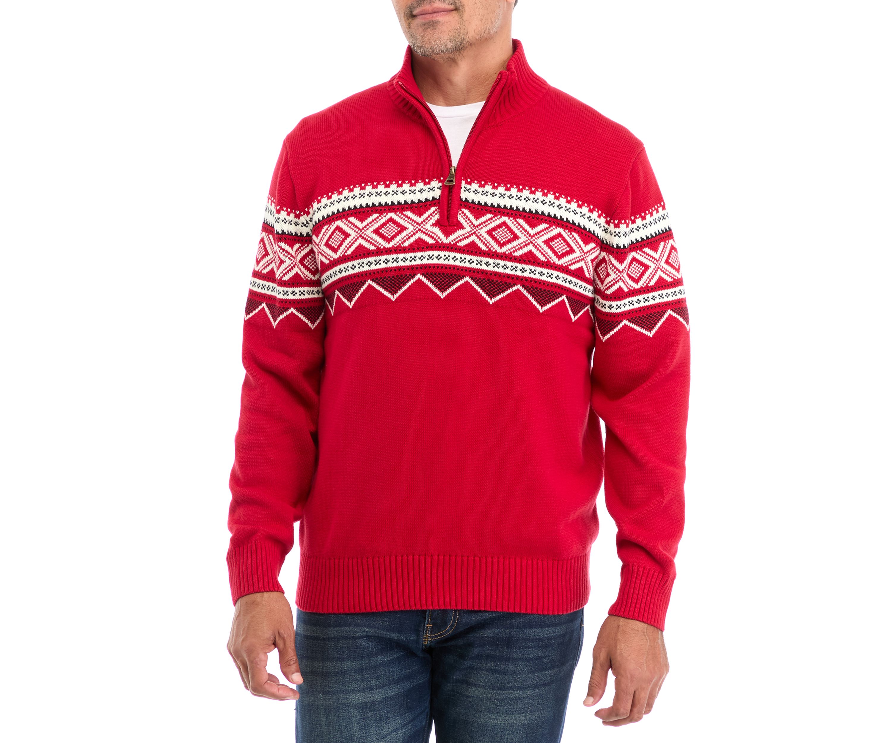 Holiday Nordic Quarter Zip Sweater 