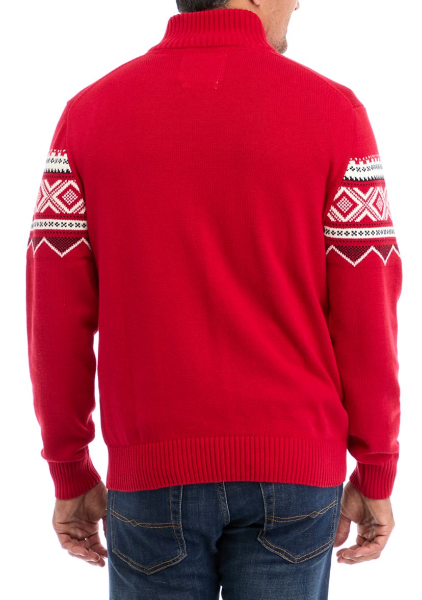 Holiday Nordic Quarter Zip Sweater 