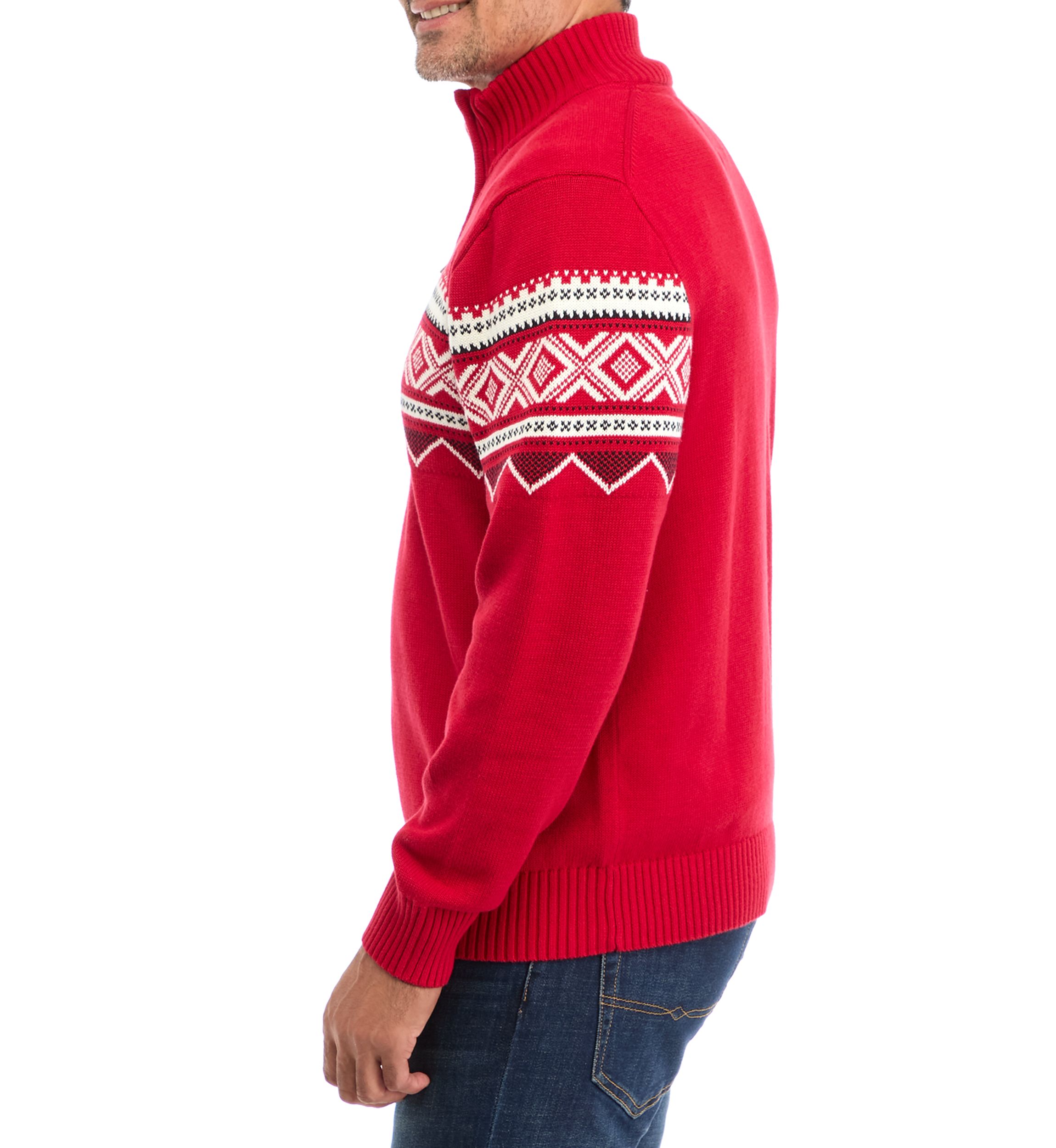 Holiday Nordic Quarter Zip Sweater 
