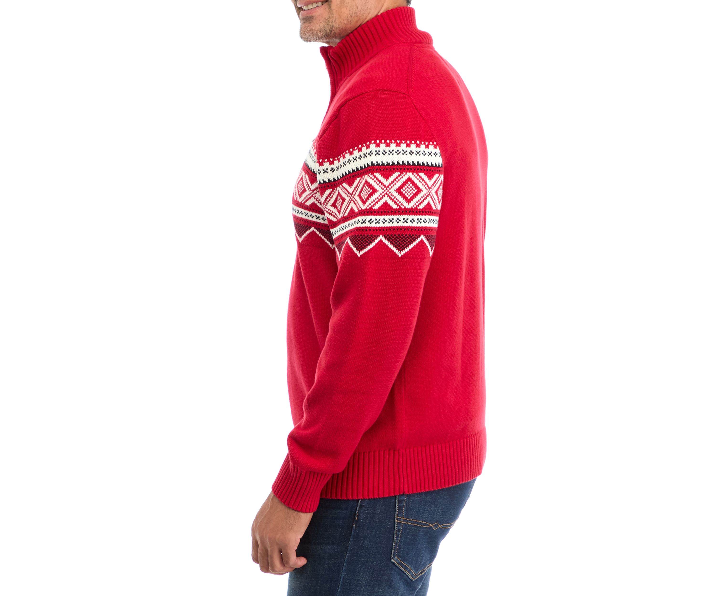 Holiday Nordic Quarter Zip Sweater 