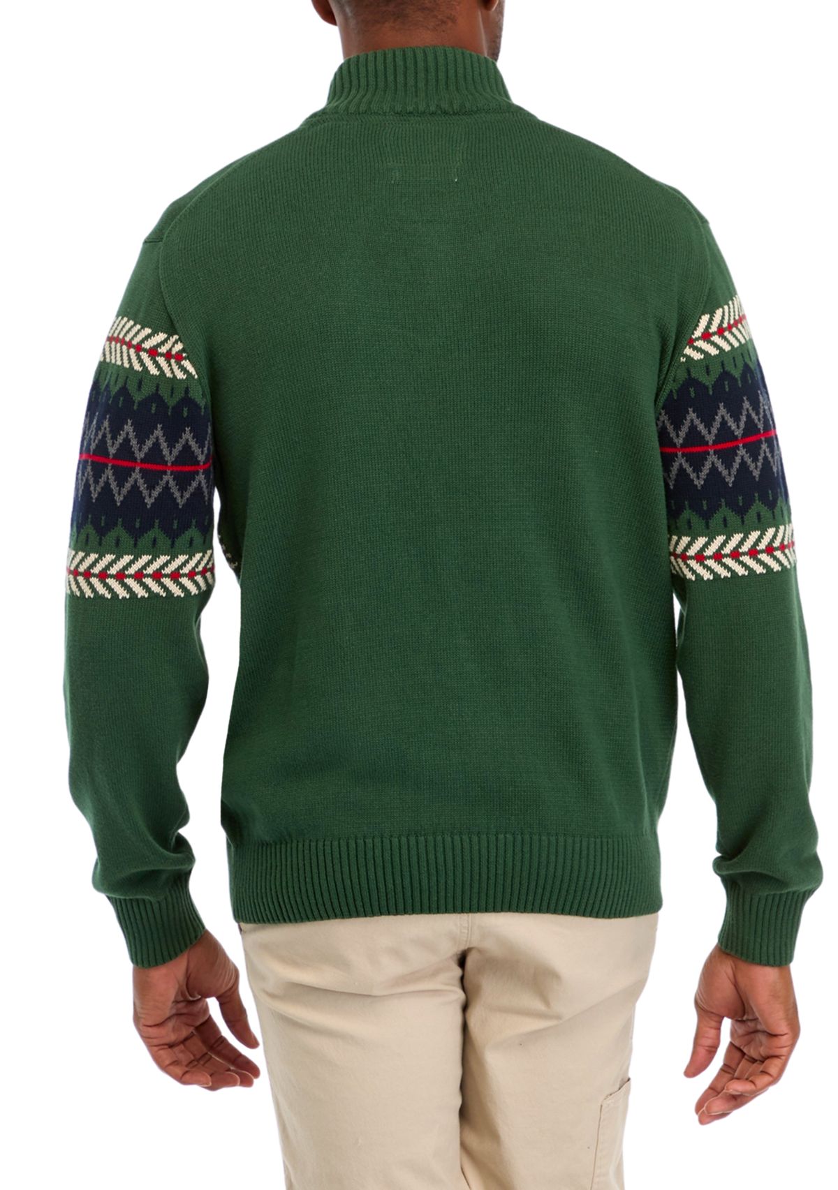 Mens Holiday Quarter Zip Sweater 