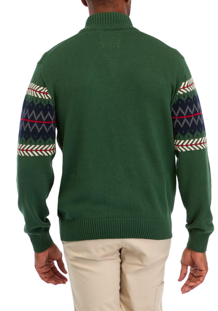Mens Holiday Quarter Zip Sweater 