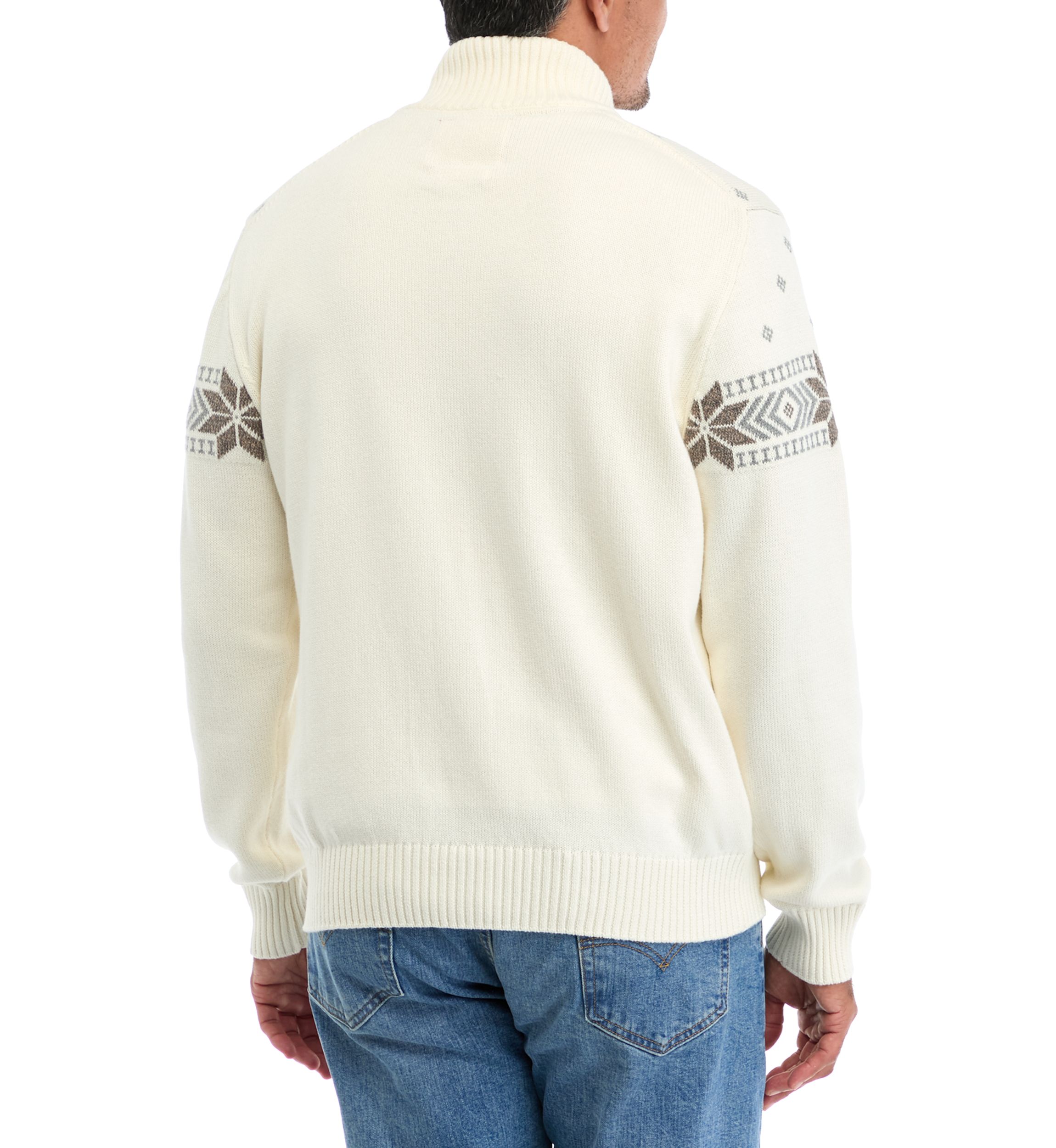   Holiday Snowflake Quarter Zip Sweater 