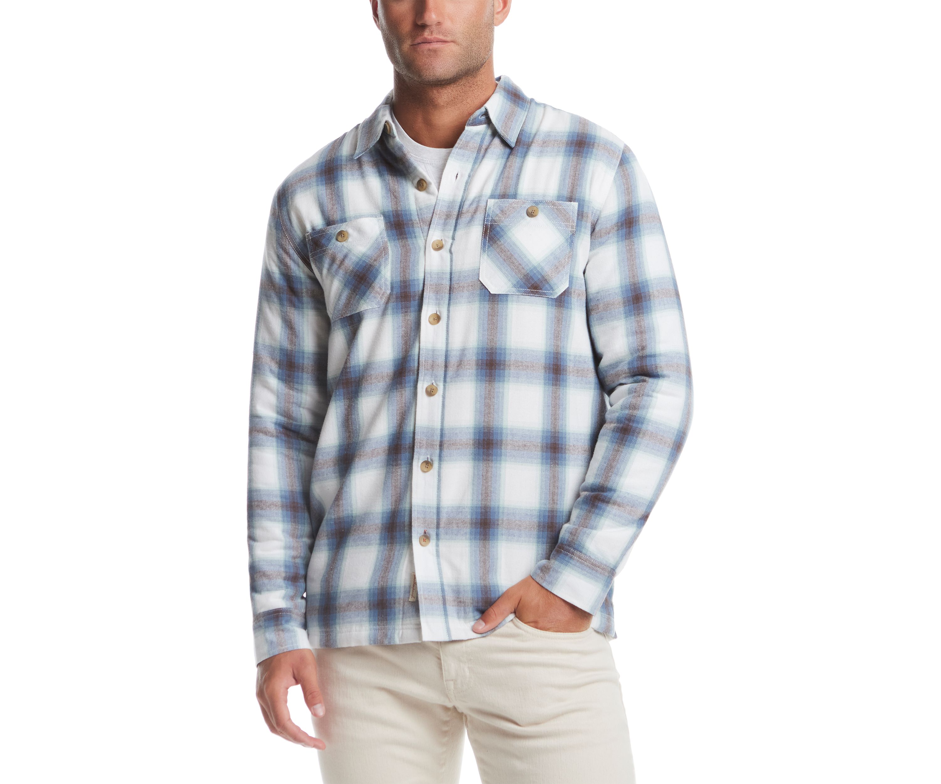 Mens Sherpa Lined Flannel Shirt Jacket 