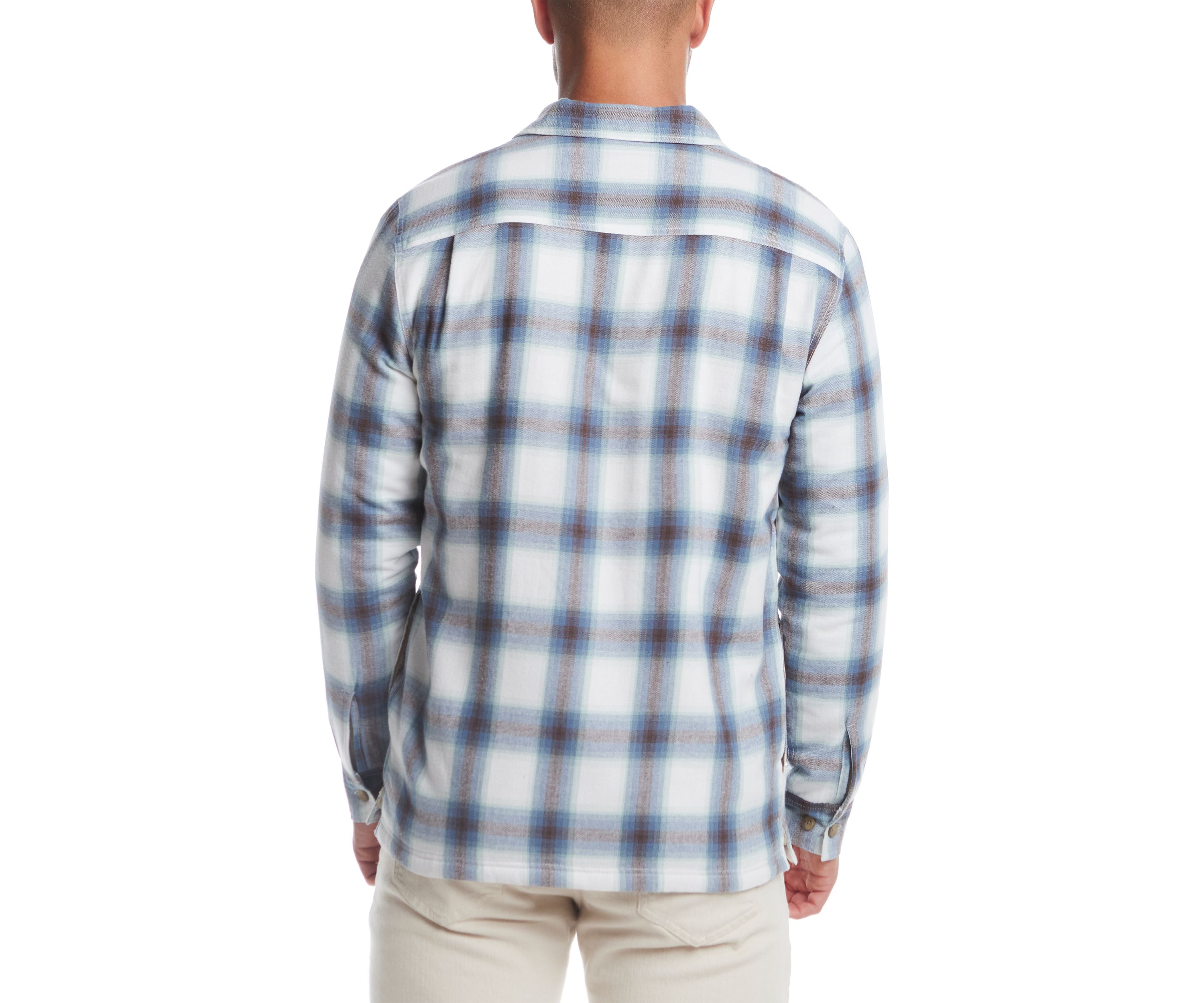 Mens Sherpa Lined Flannel Shirt Jacket 