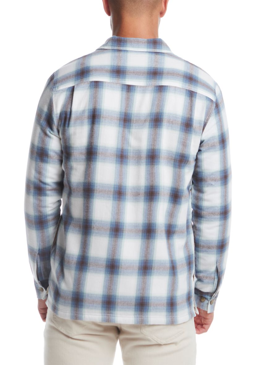Mens Sherpa Lined Flannel Shirt Jacket 