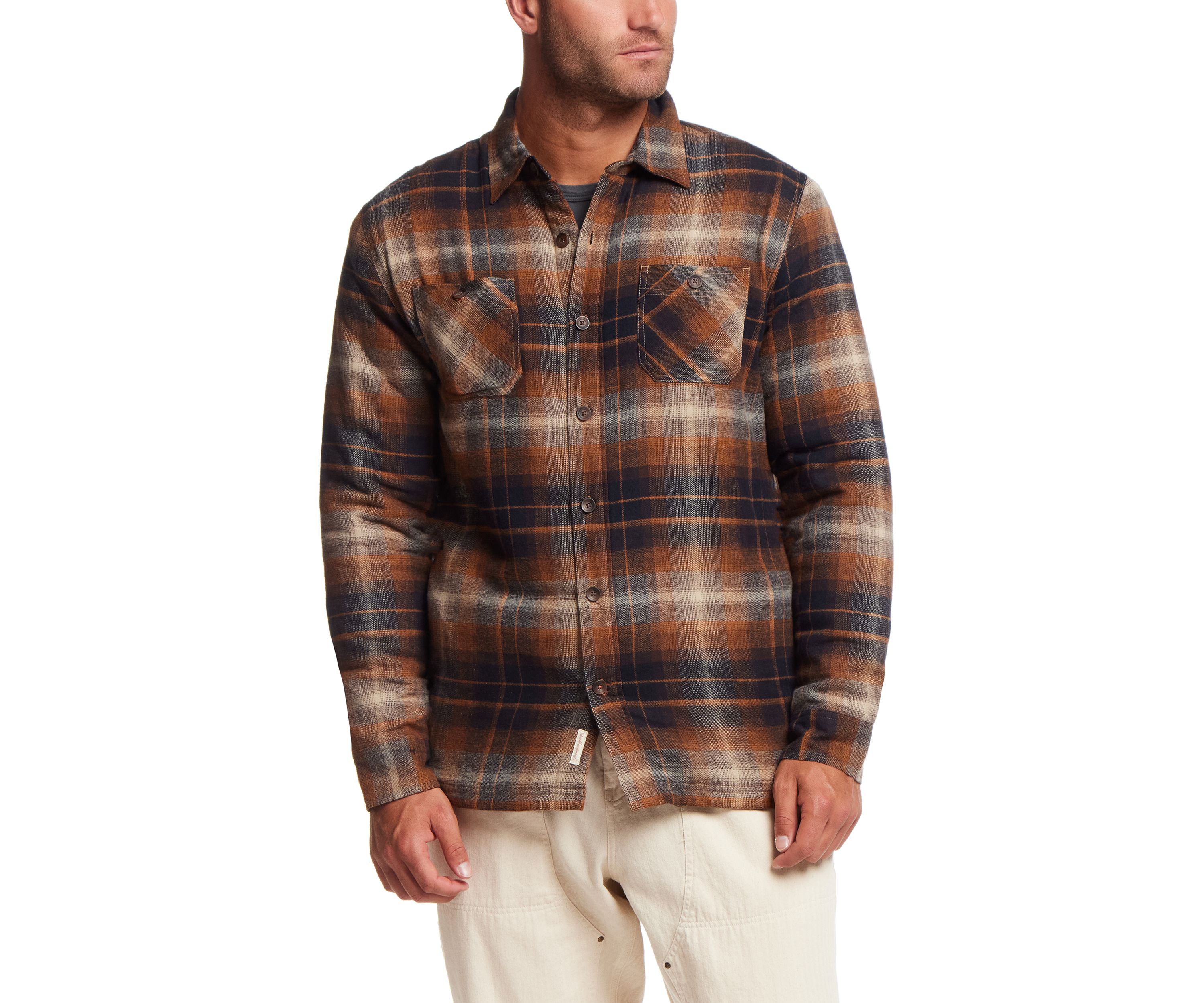 Mens Sherpa Lined Flannel Shirt Jacket
