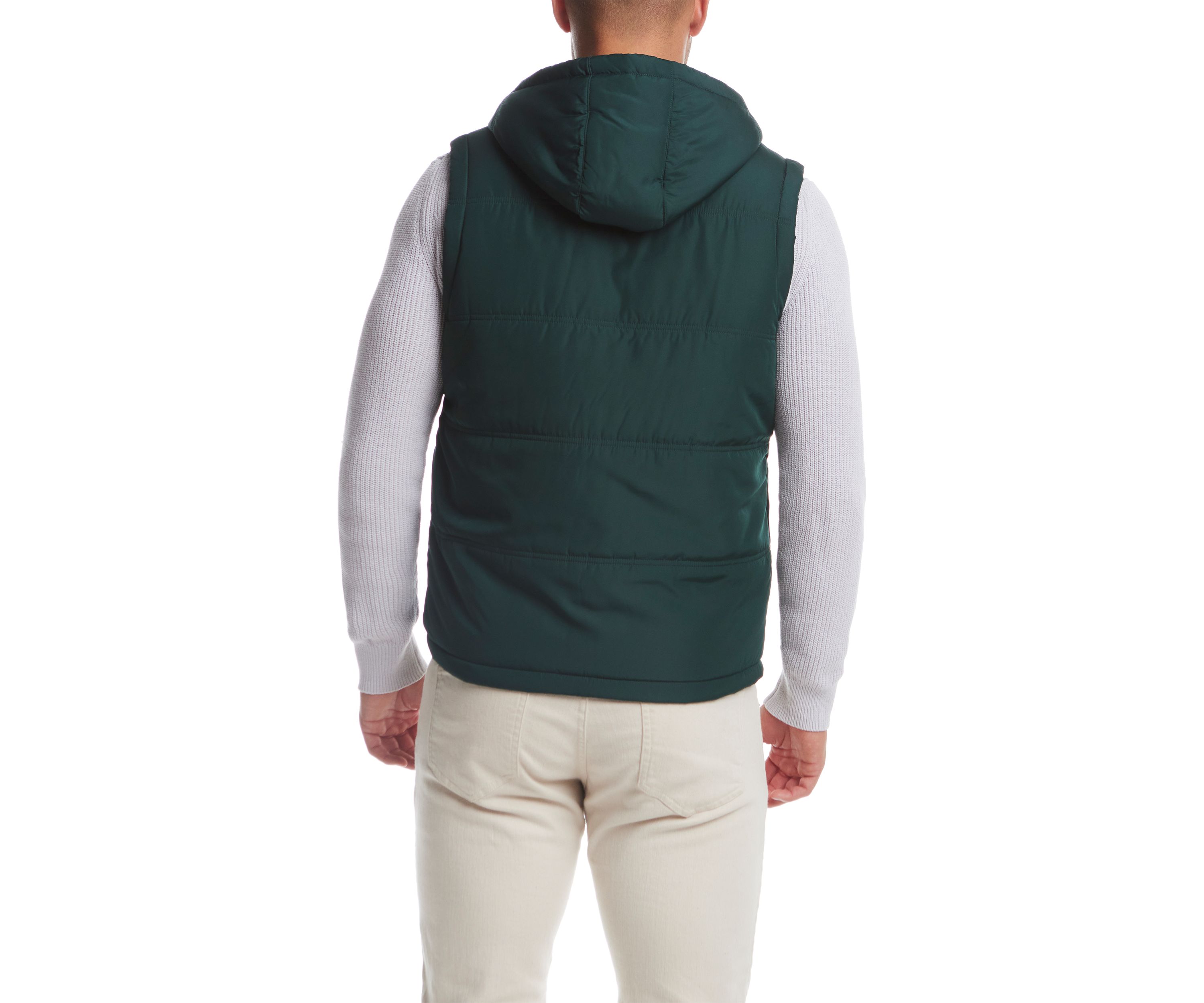 Sherpa Lined Hooded Puffer Vest 