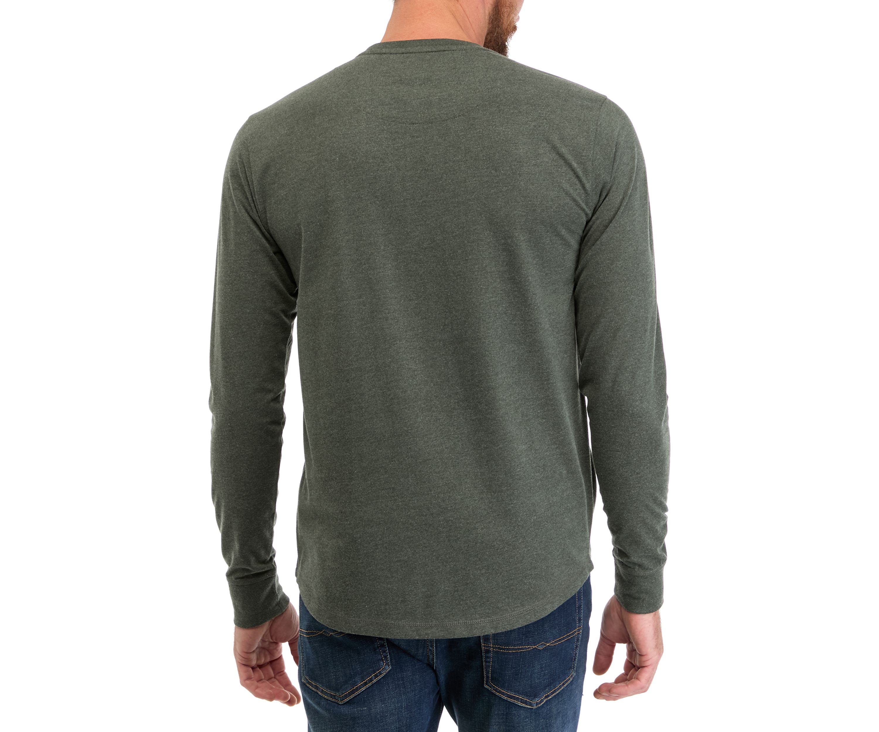 Mens Long Sleeve Brushed Jersey Crew Neck T-Shirt 
