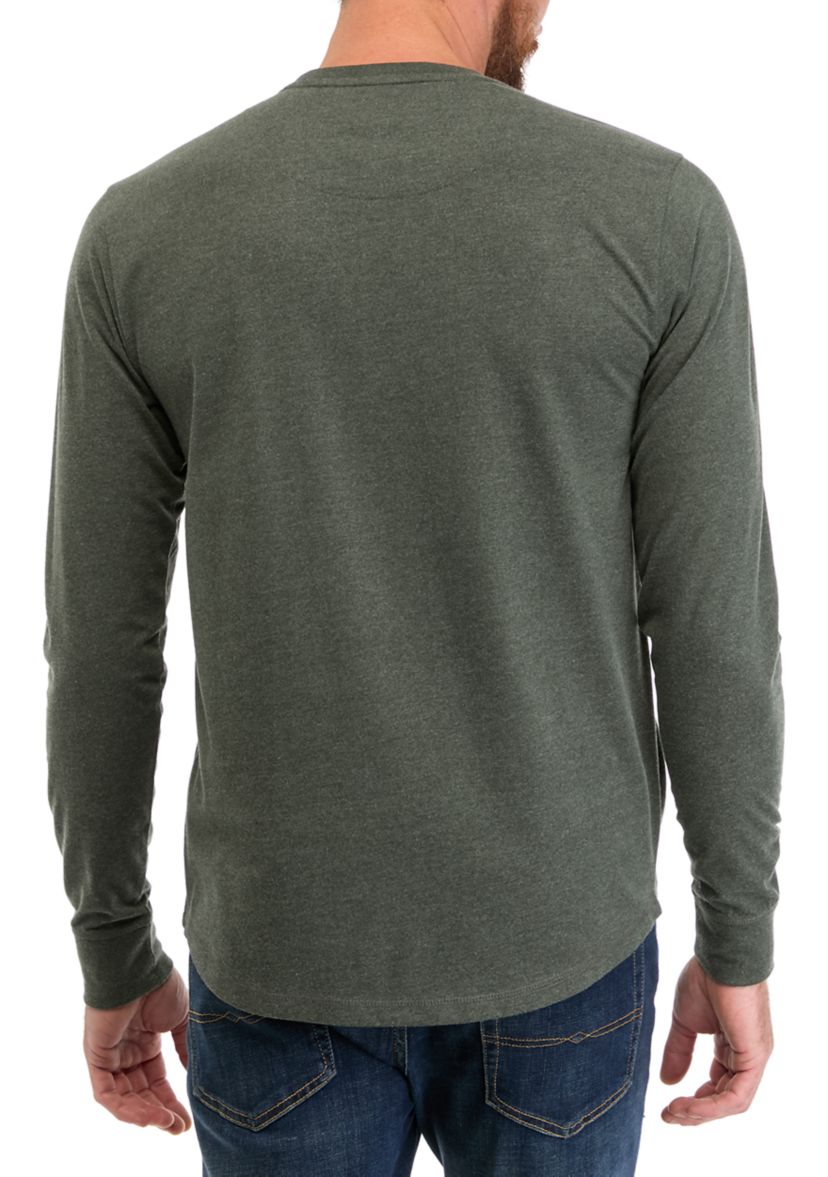 Mens Long Sleeve Brushed Jersey Crew Neck T-Shirt 