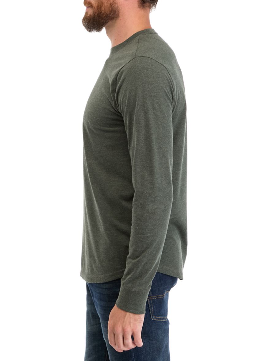 Mens Long Sleeve Brushed Jersey Crew Neck T-Shirt 