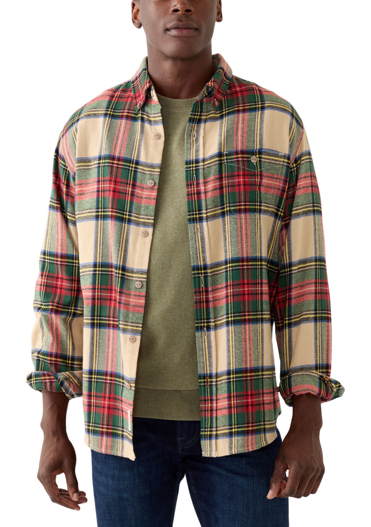 Mens Brushed Plaid Flannel 
