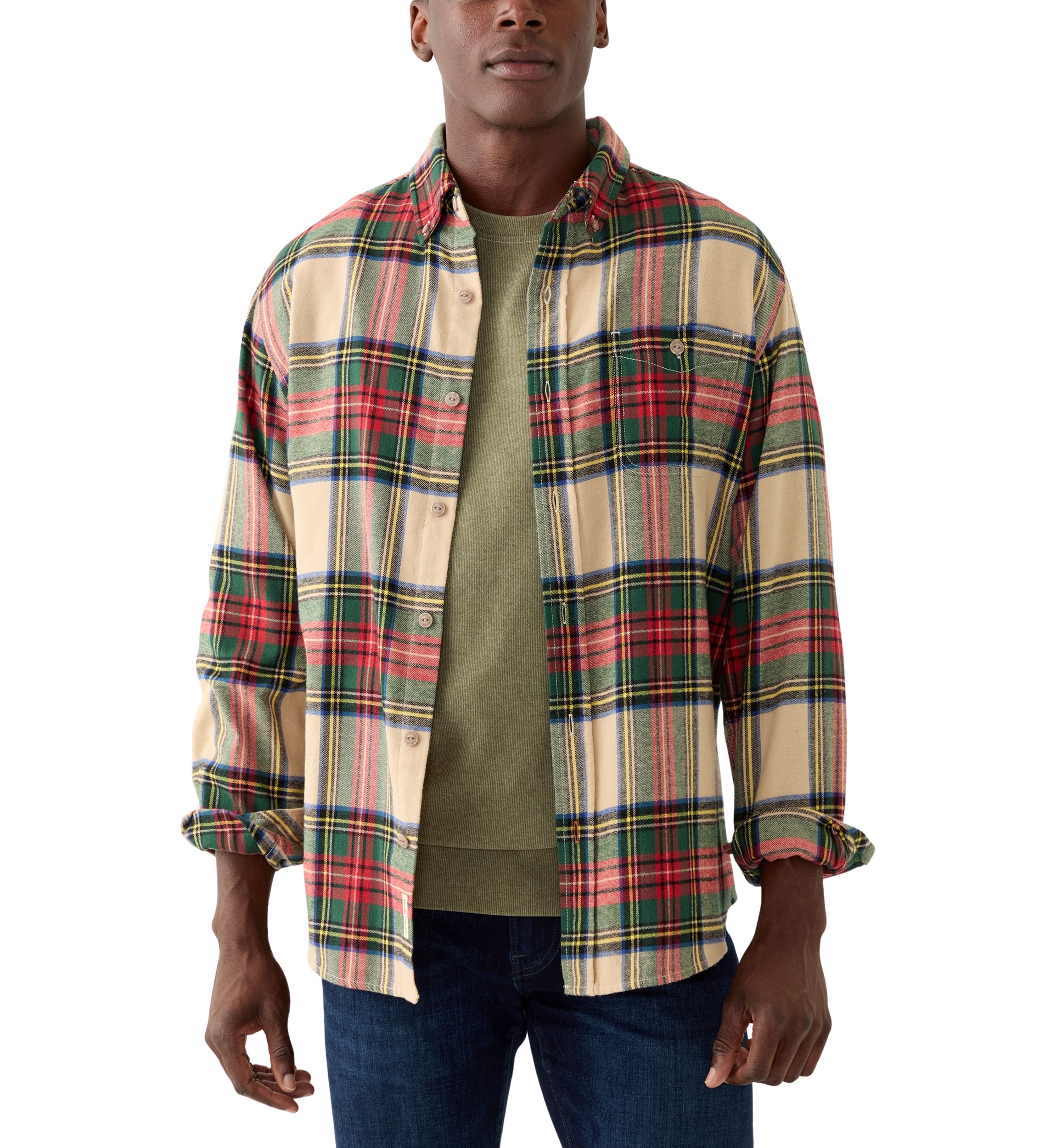 Mens Brushed Plaid Flannel 