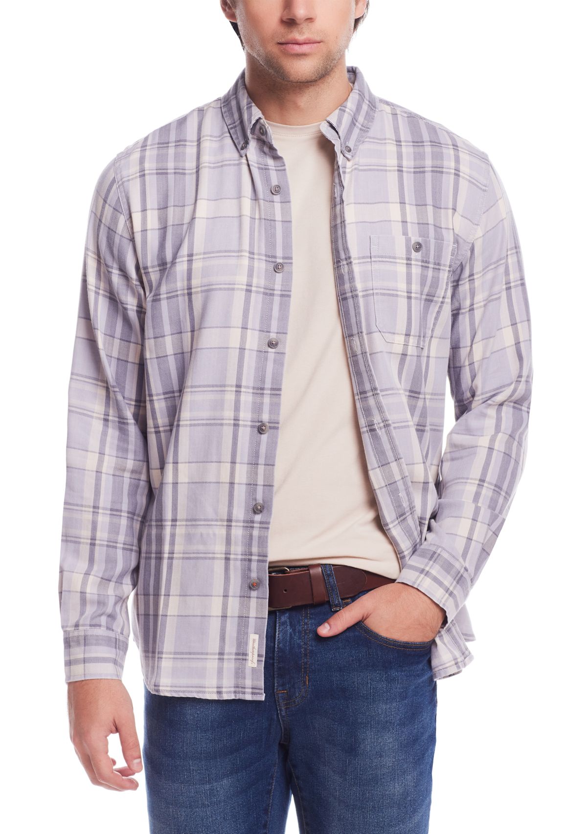 Mens Burnout Flannel Shirt