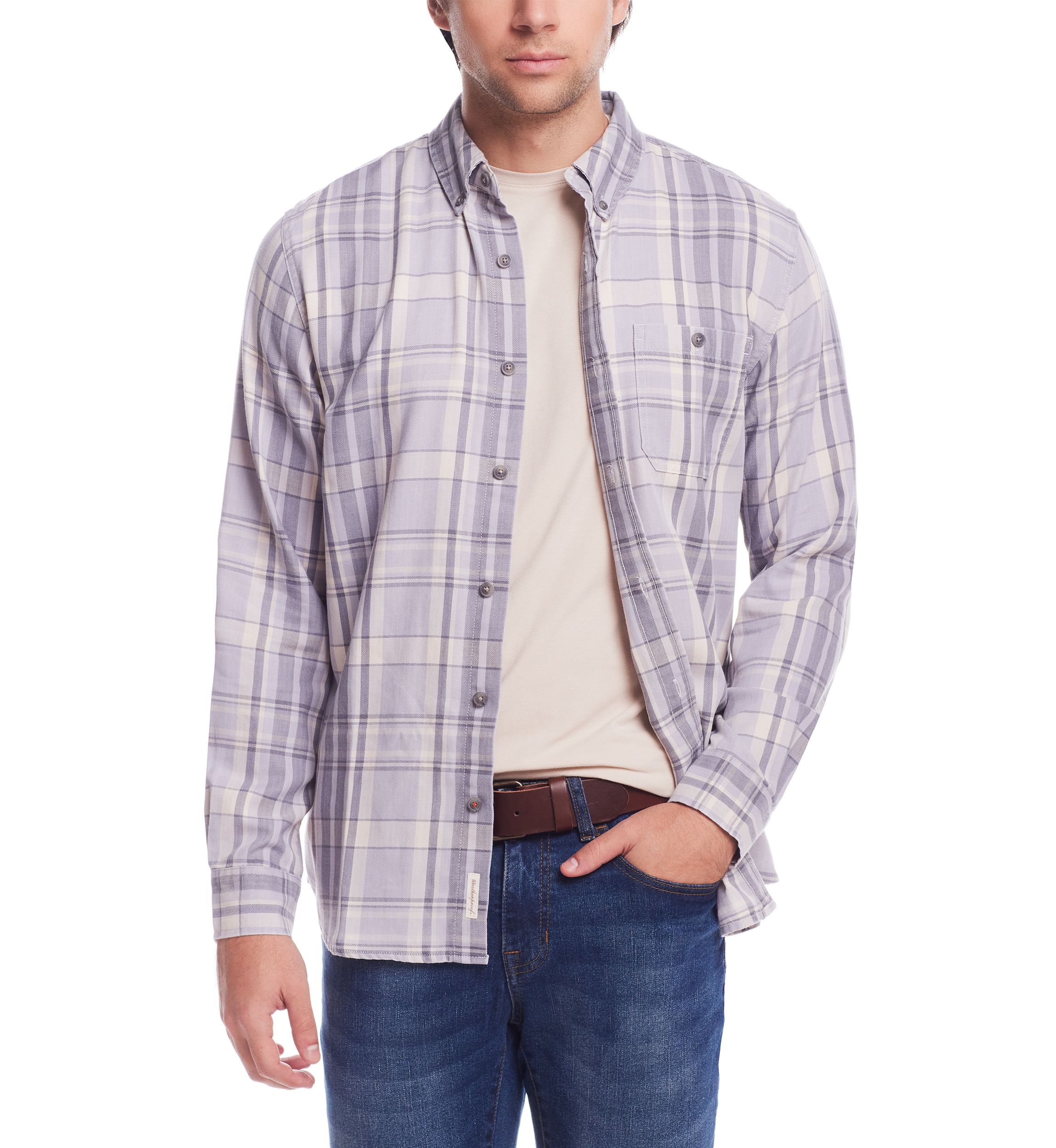 Mens Burnout Flannel Shirt