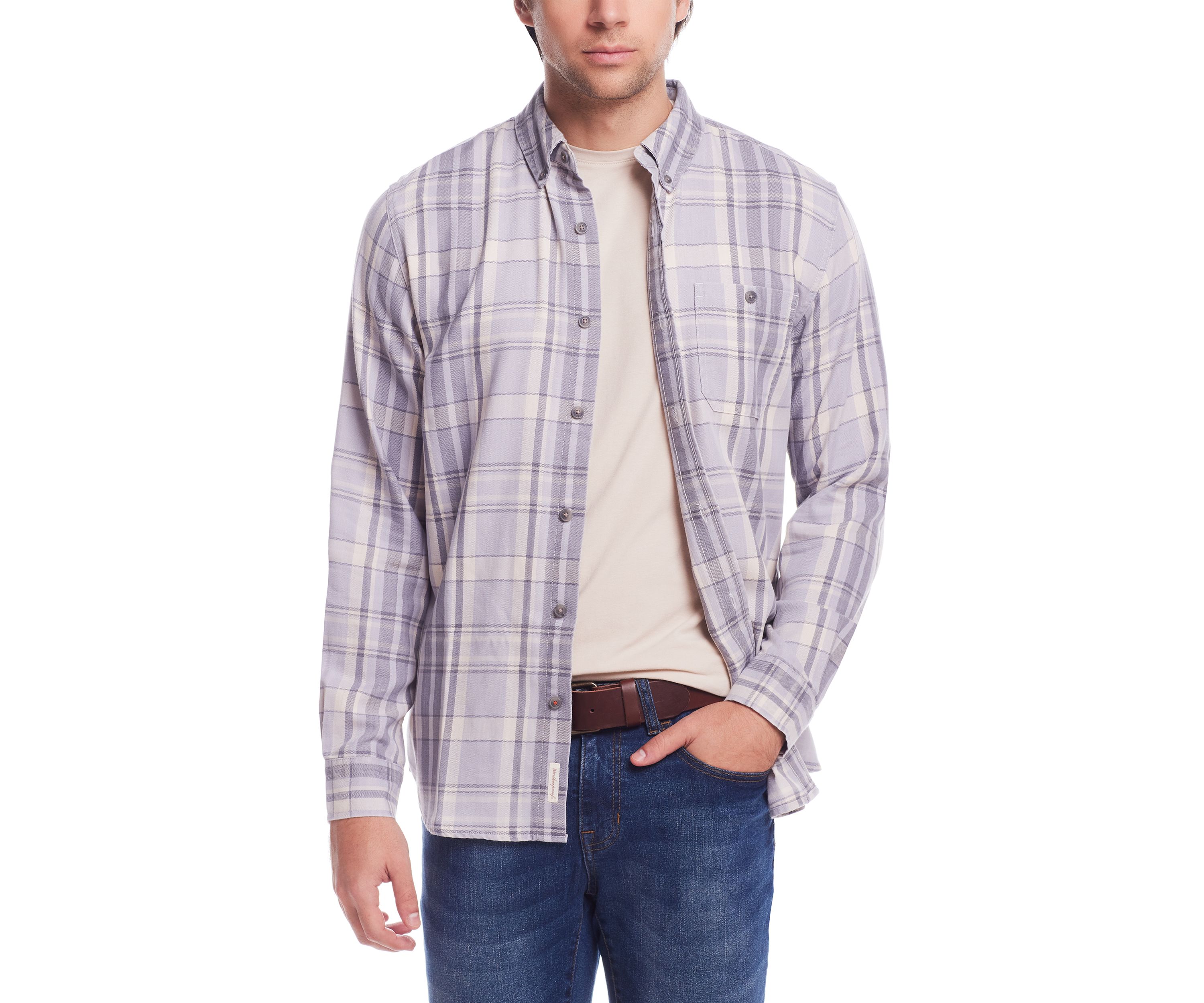Mens Burnout Flannel Shirt