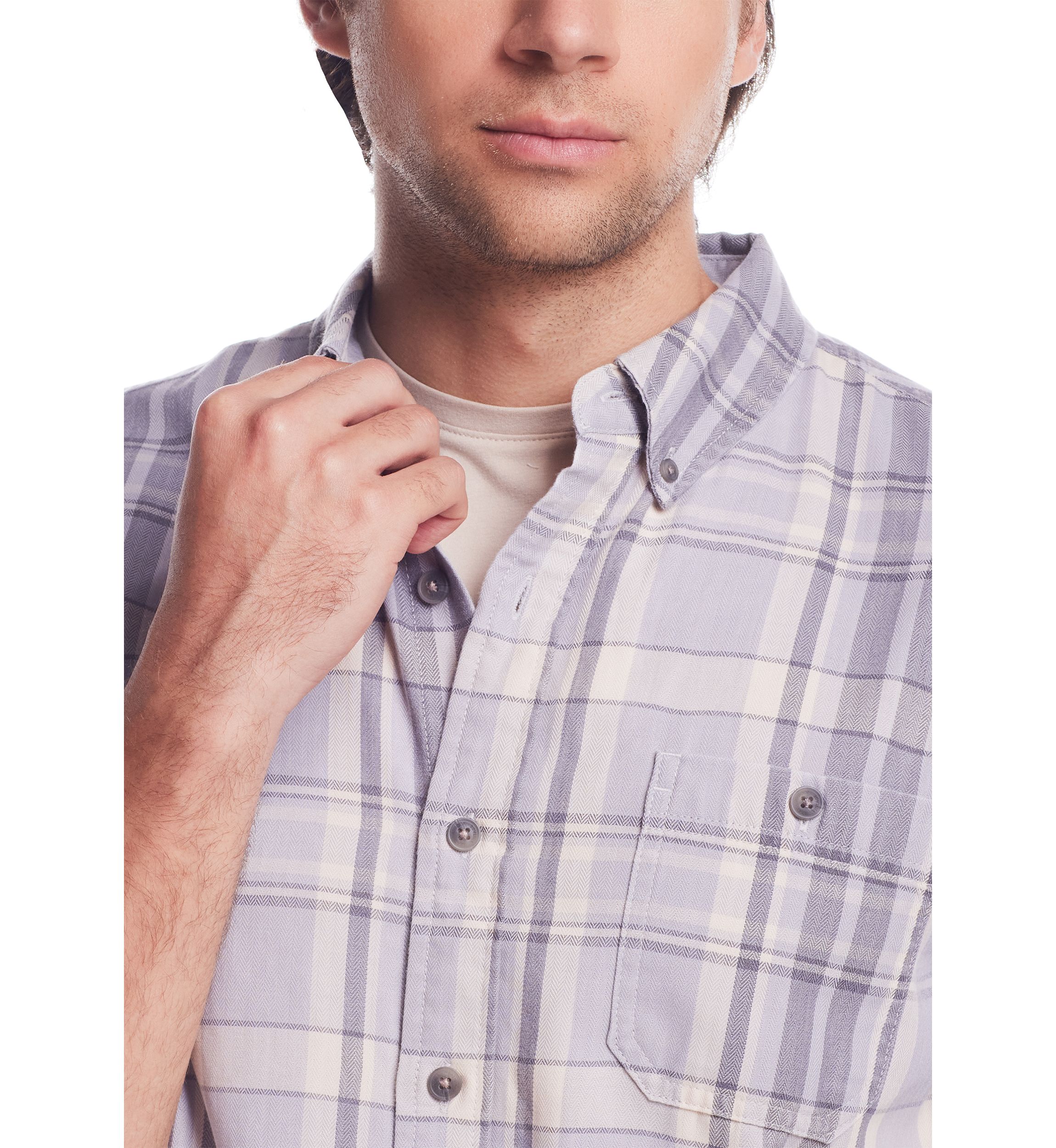 Mens Burnout Flannel Shirt