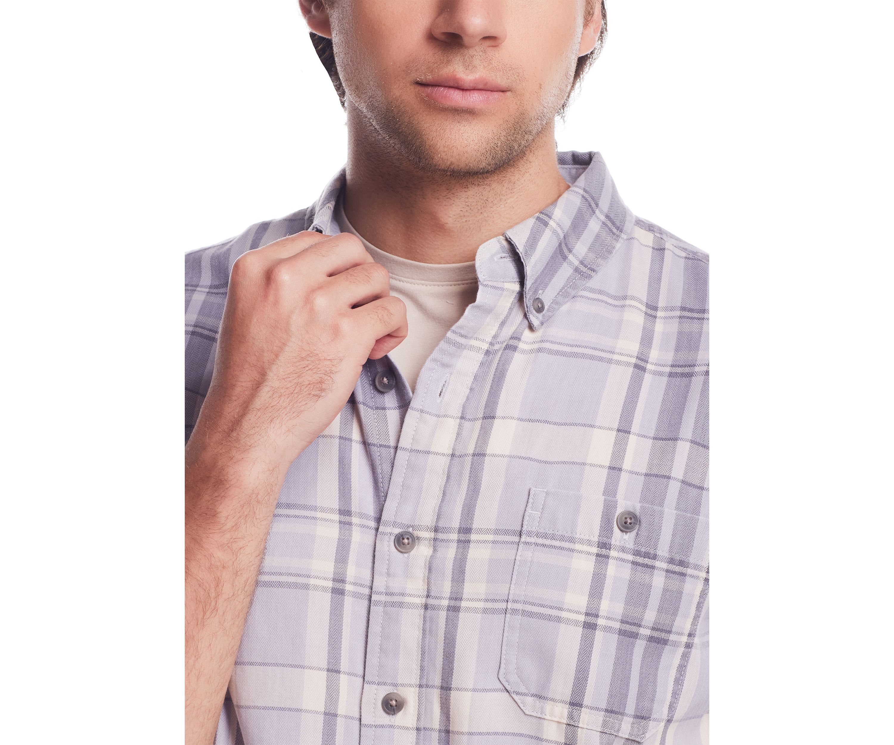 Mens Burnout Flannel Shirt
