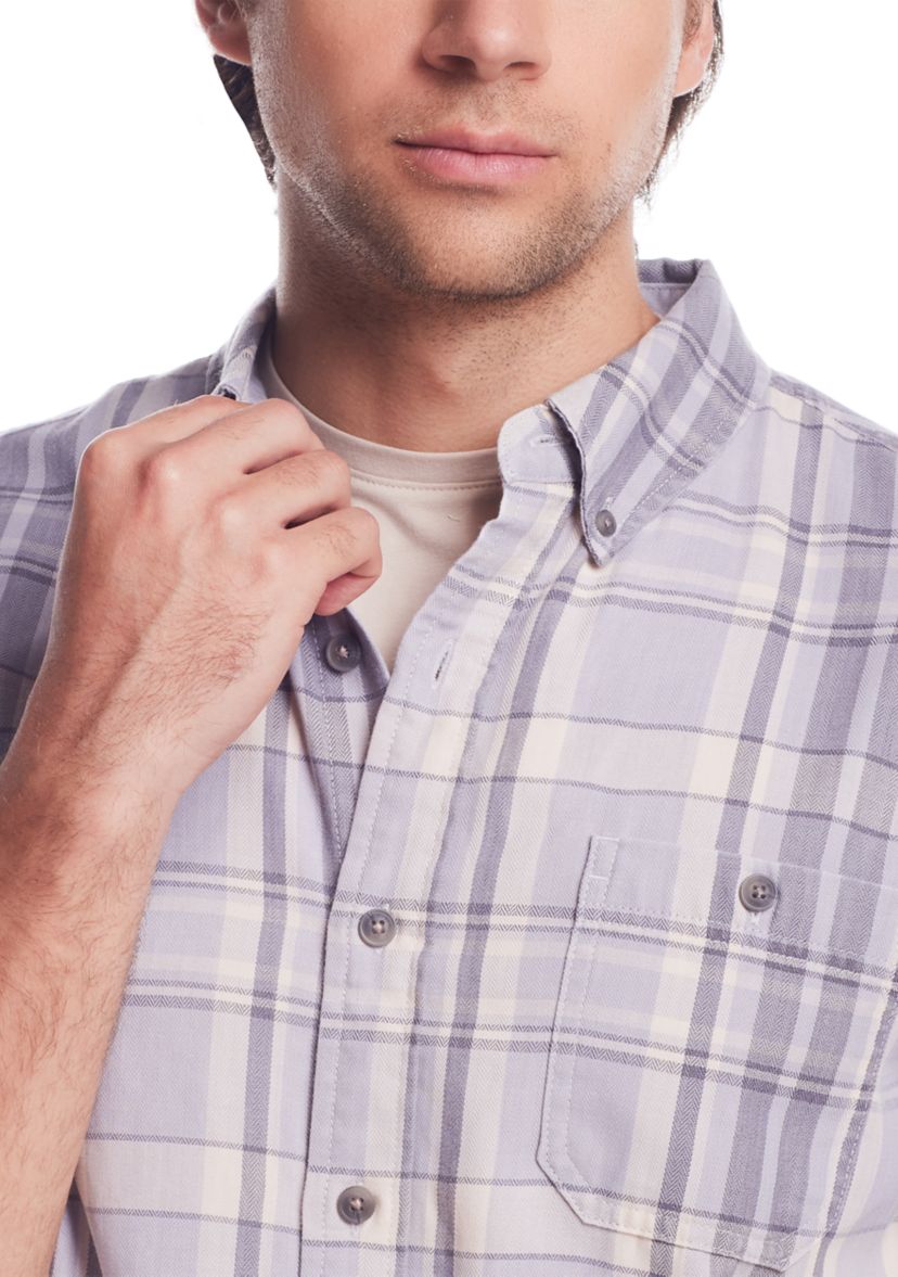 Mens Burnout Flannel Shirt